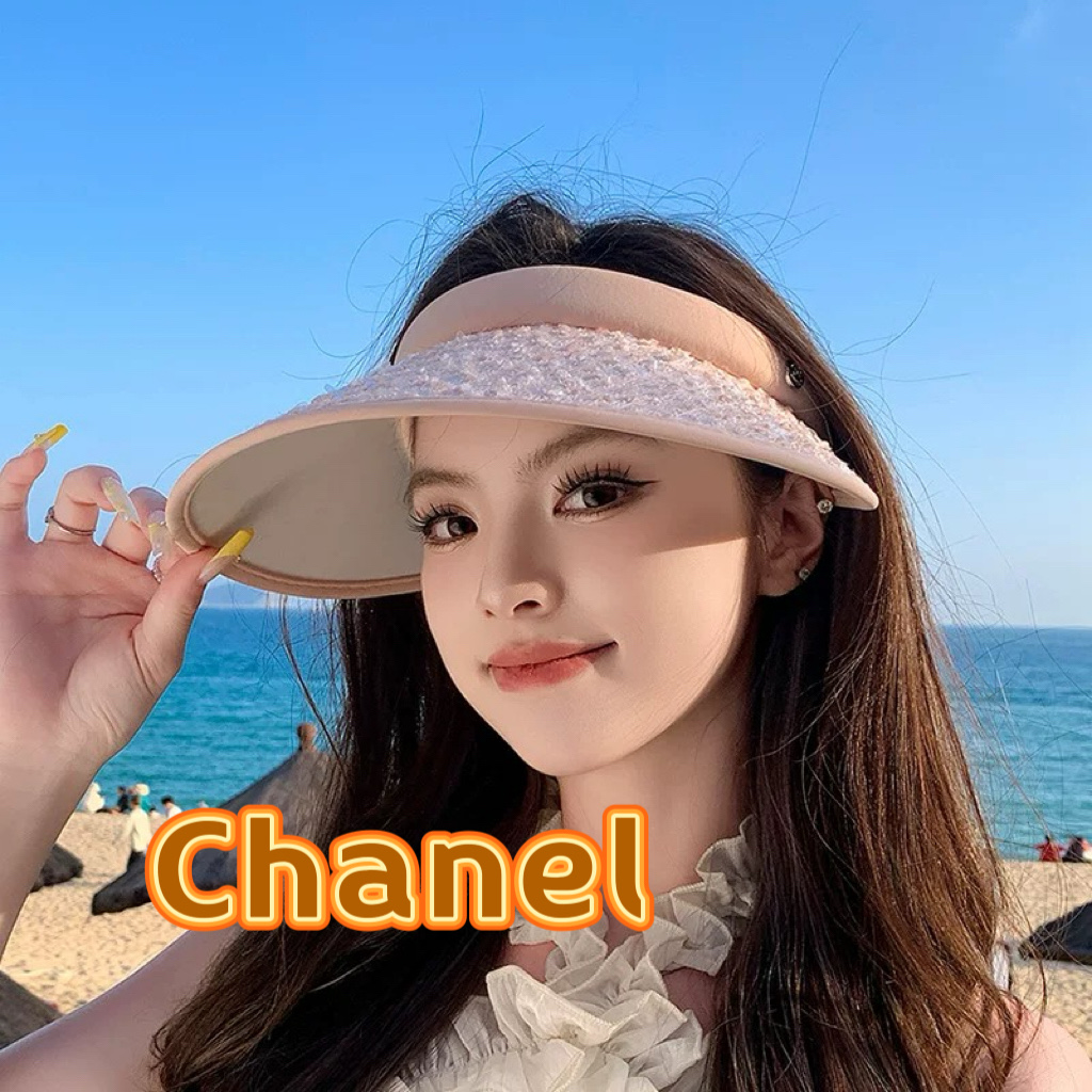 Chanel香奈儿夏天韩版时尚太阳帽女款夏季2025新款户外百搭防紫外线防晒空顶帽