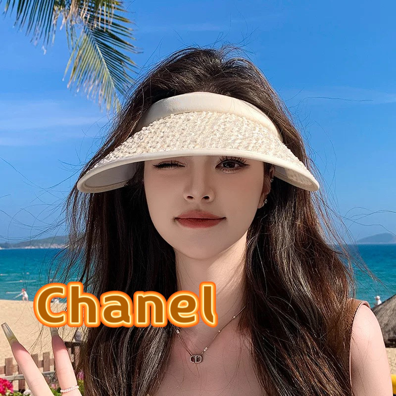  Chanel香奈儿夏天韩版时尚太阳帽女款夏季2025新款户外百搭防紫外线防晒空顶帽