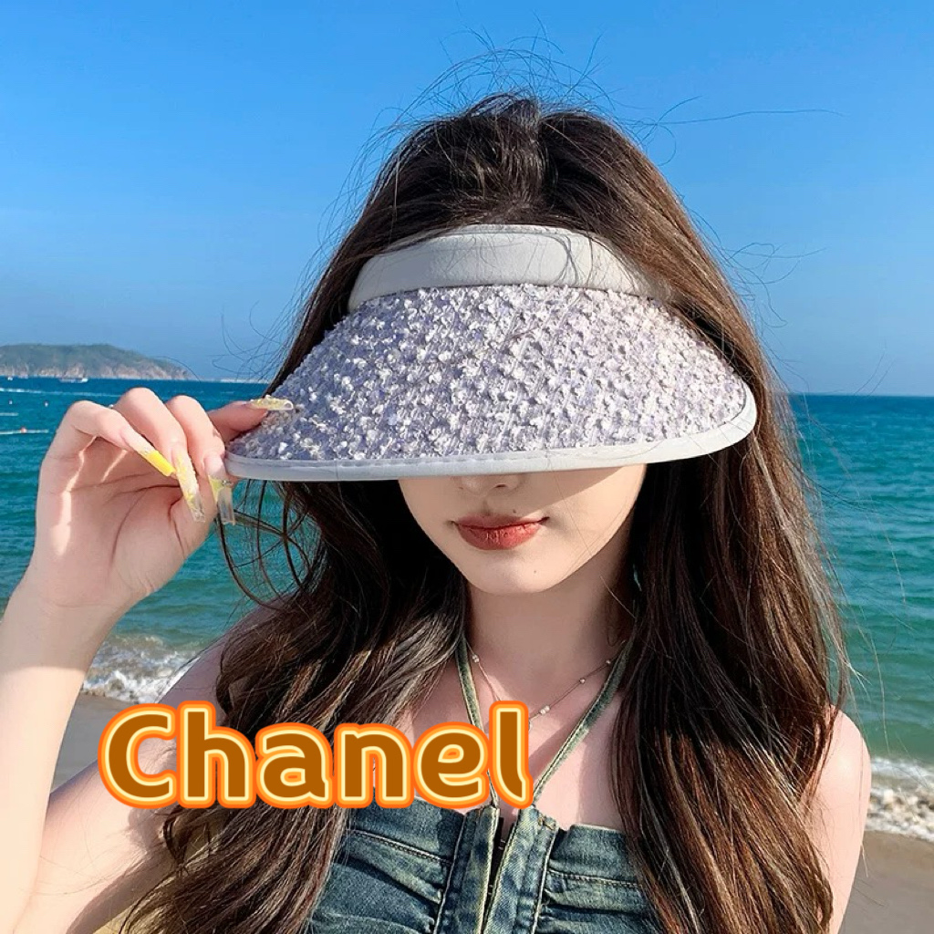  Chanel香奈儿夏天韩版时尚太阳帽女款夏季2025新款户外百搭防紫外线防晒空顶帽