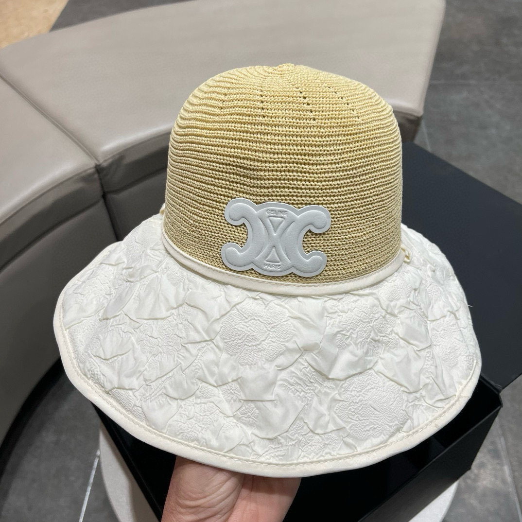  塞琳Celine渔夫帽女早春夏季时尚防晒帽大檐遮脸百搭休闲遮阳帽防紫外线帽子