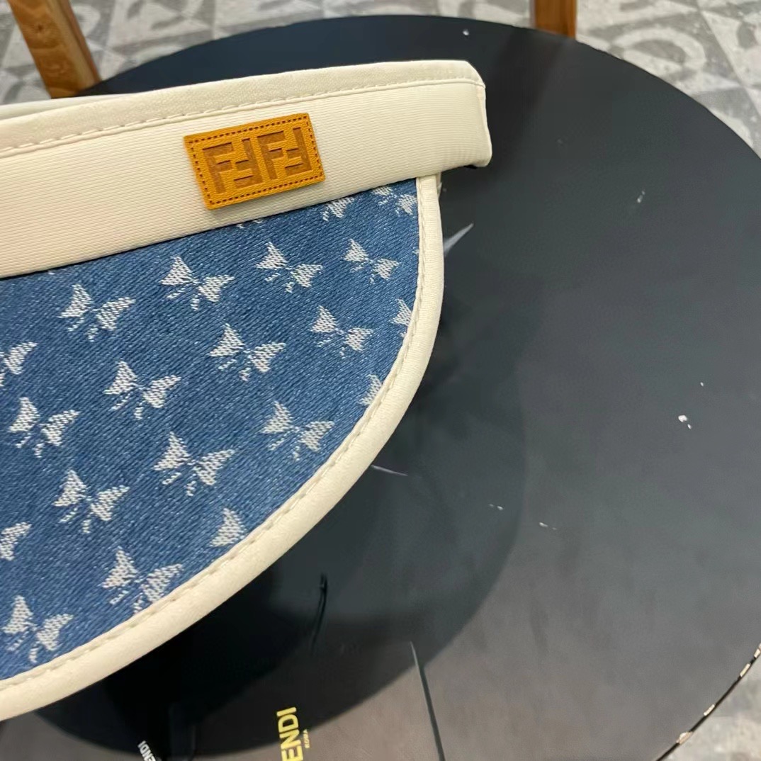  芬迪fendl甜美蝴蝶结空顶帽子女夏季黑胶遮阳防晒帽可折叠防紫外线太阳帽女