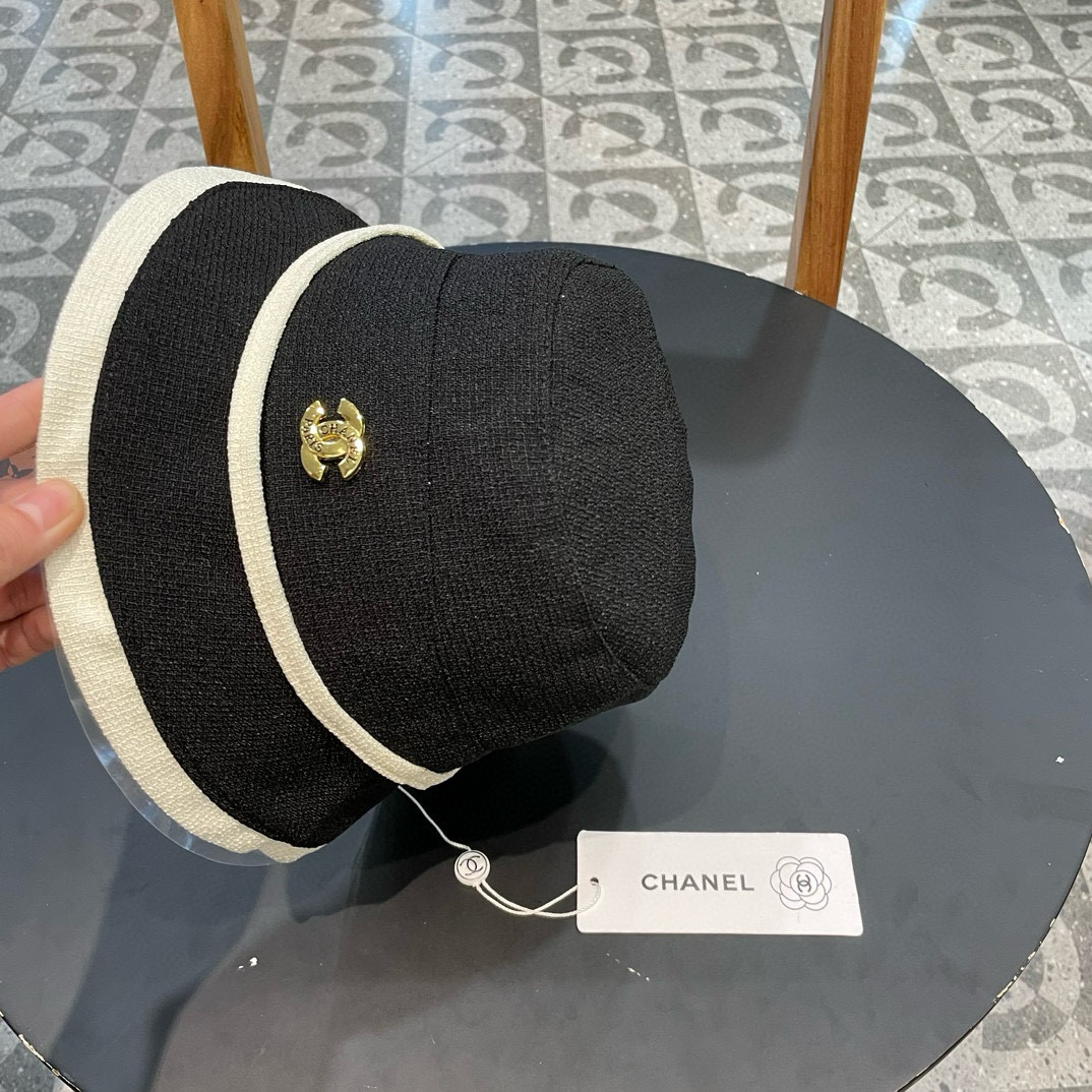  Chanel香奈儿 2024蝴蝶结渔夫帽女春夏季棉麻轻薄透气时尚盆帽出游防晒遮阳帽子