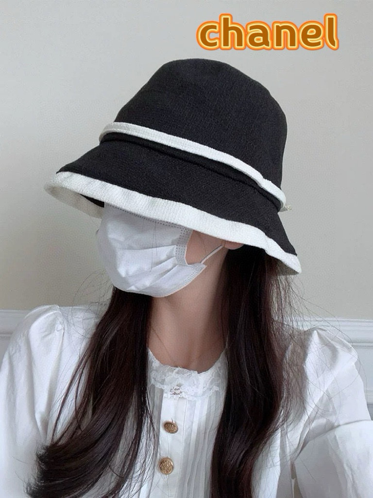  Chanel香奈儿 2024蝴蝶结渔夫帽女春夏季棉麻轻薄透气时尚盆帽出游防晒遮阳帽子