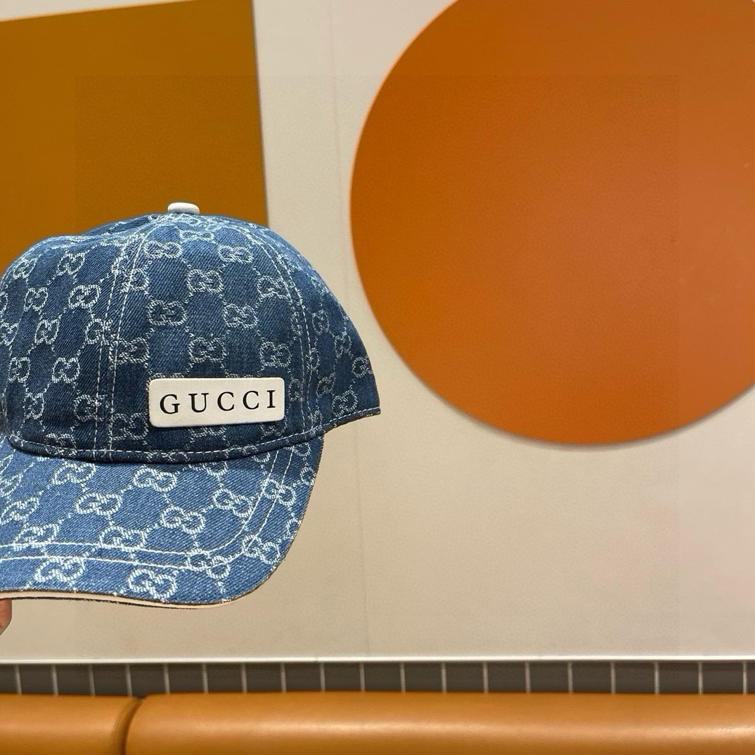  Gucci(古奇)新款原单棒球帽😍😍复古设计，专柜11开模订制！牛仔布料，轻盈透气！实物拍摄，男女适用