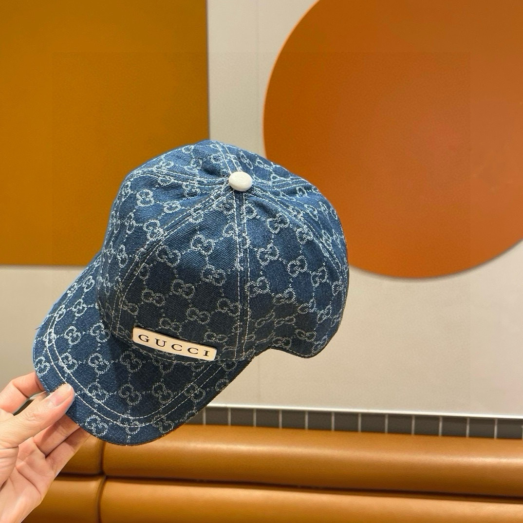  Gucci(古奇)新款原单棒球帽😍😍复古设计，专柜11开模订制！牛仔布料，轻盈透气！实物拍摄，男女适用