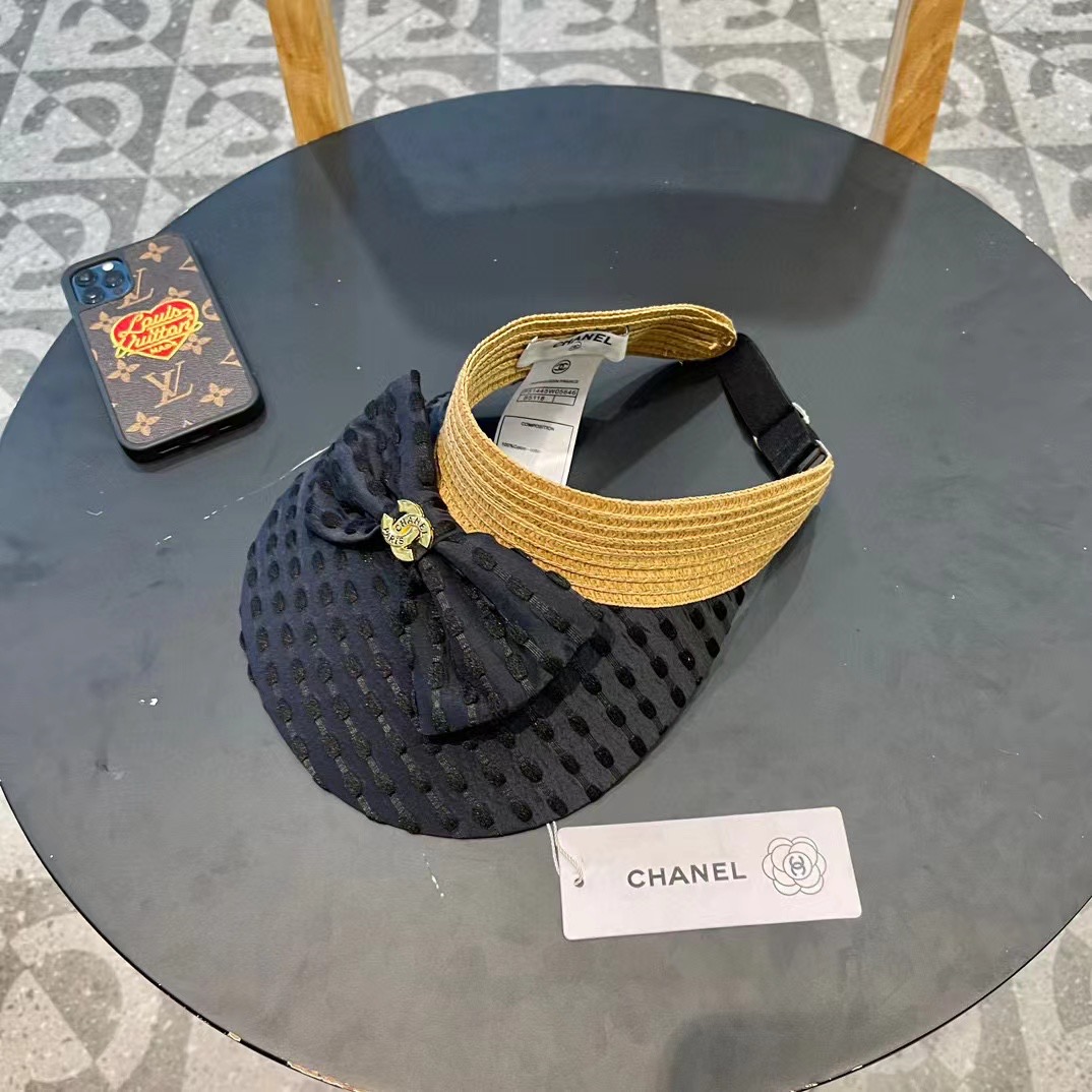 【Chanel香奈儿】2024夏季新款小香风亮片遮阳帽空顶帽，大牌出货，超方便！好搭！出街必备