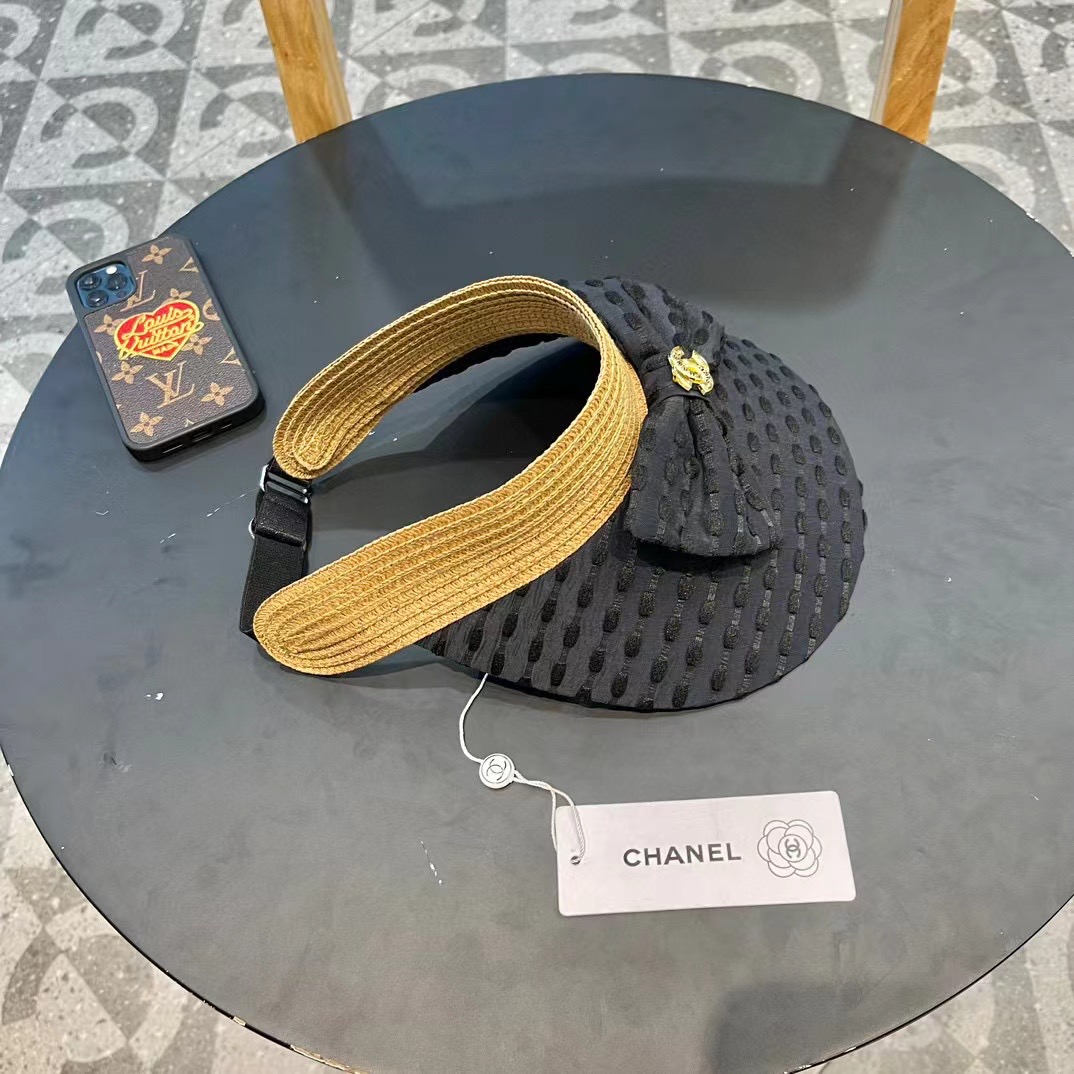 【Chanel香奈儿】2024夏季新款小香风亮片遮阳帽空顶帽，大牌出货，超方便！好搭！出街必备