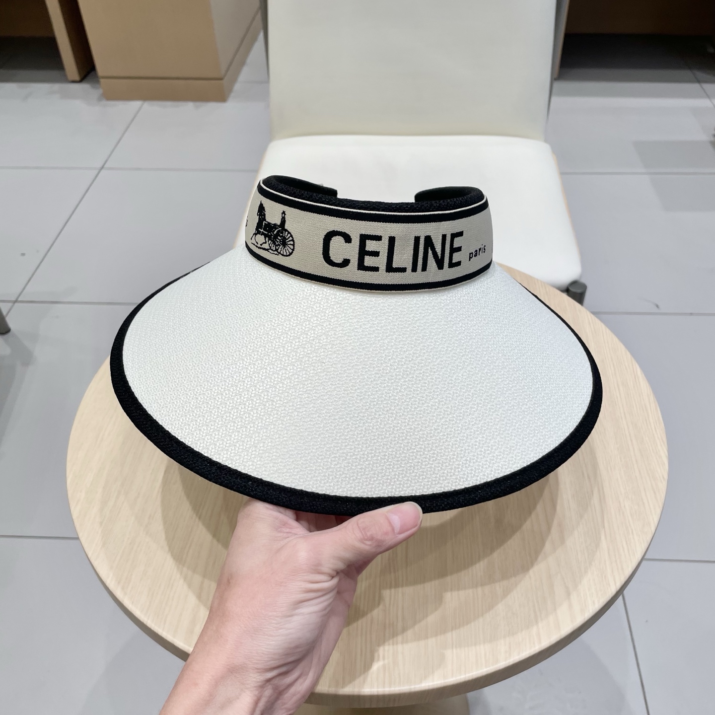  塞琳Celine2025新款防晒帽女夏遮脸防紫外线遮阳帽发箍式空顶帽韩太阳帽