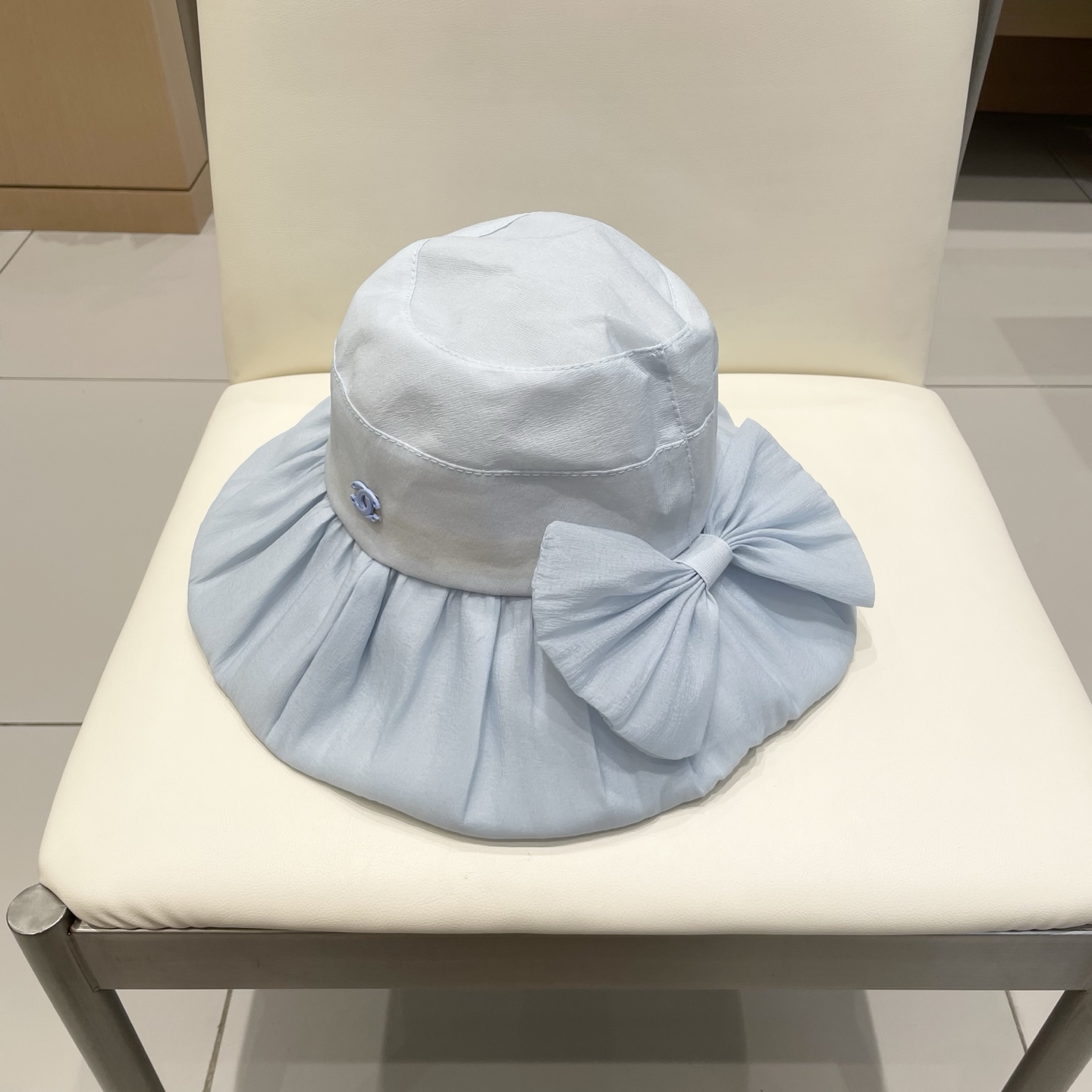 Chanel防晒遮脸百搭渔夫帽女夏季宽檐防紫外线遮阳帽韩版休闲户外纯色帽