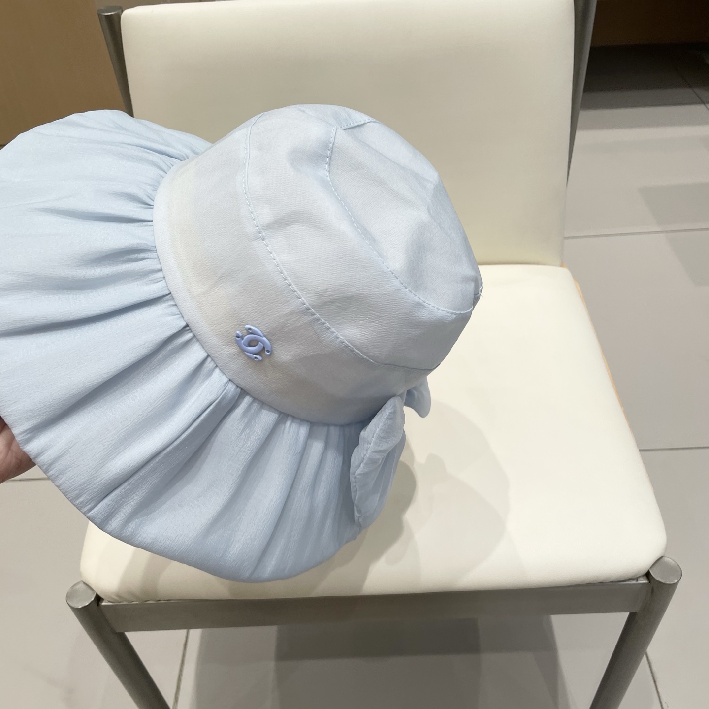 Chanel防晒遮脸百搭渔夫帽女夏季宽檐防紫外线遮阳帽韩版休闲户外纯色帽