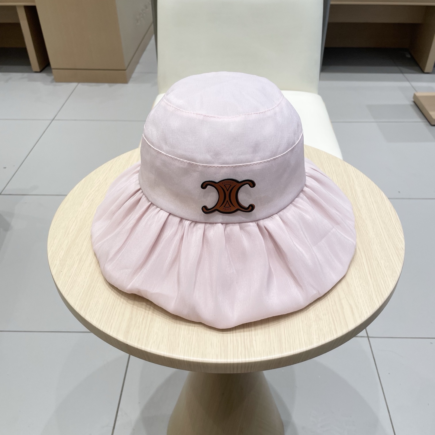  塞琳Celine新款夏季薄款遮阳布帽女户外休闲时尚蝴蝶结渔夫帽大沿遮脸盆帽潮