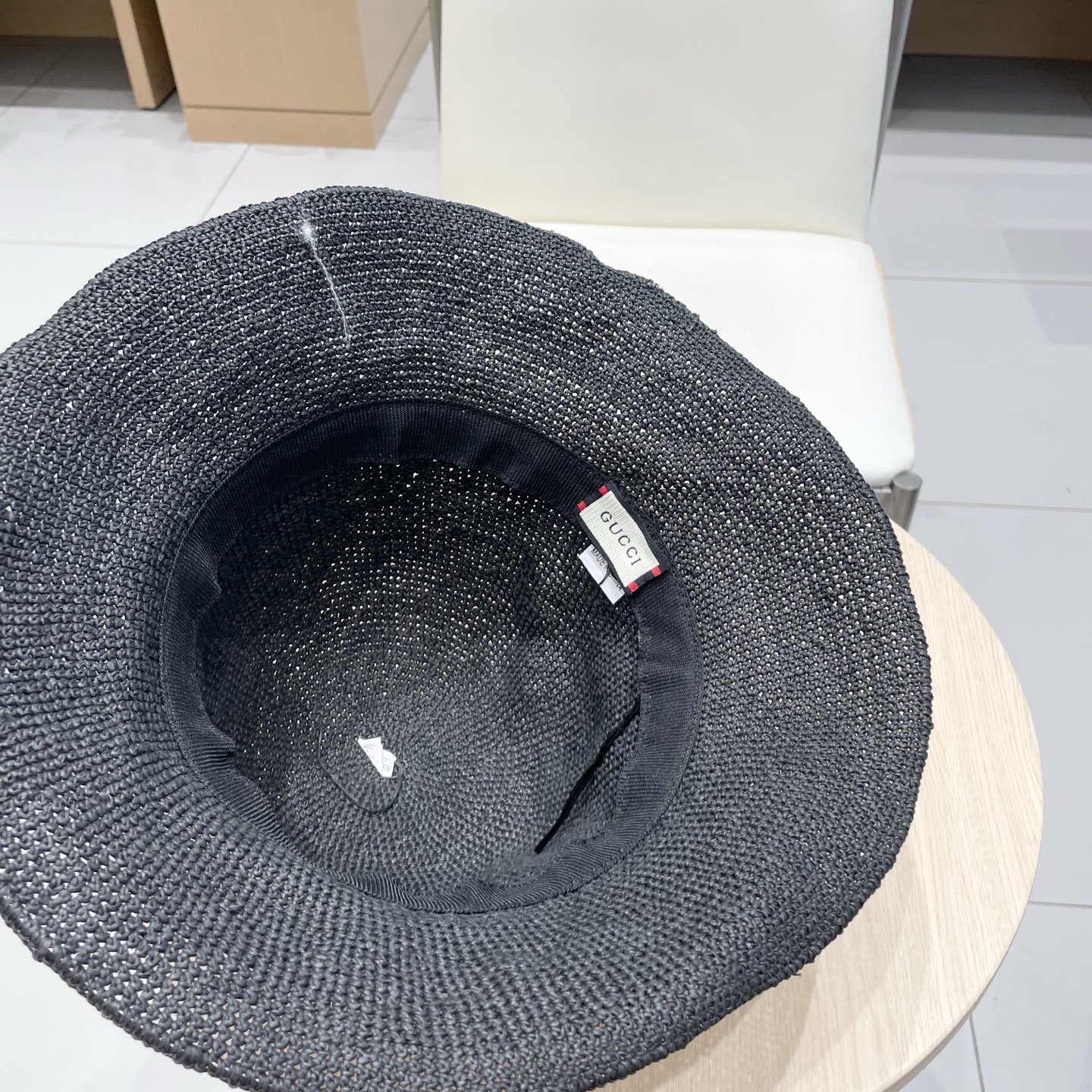   Gucci夏细勾针遮阳帽纯手工细草渔夫帽夏季仙女出游圆顶草帽防晒遮阳帽