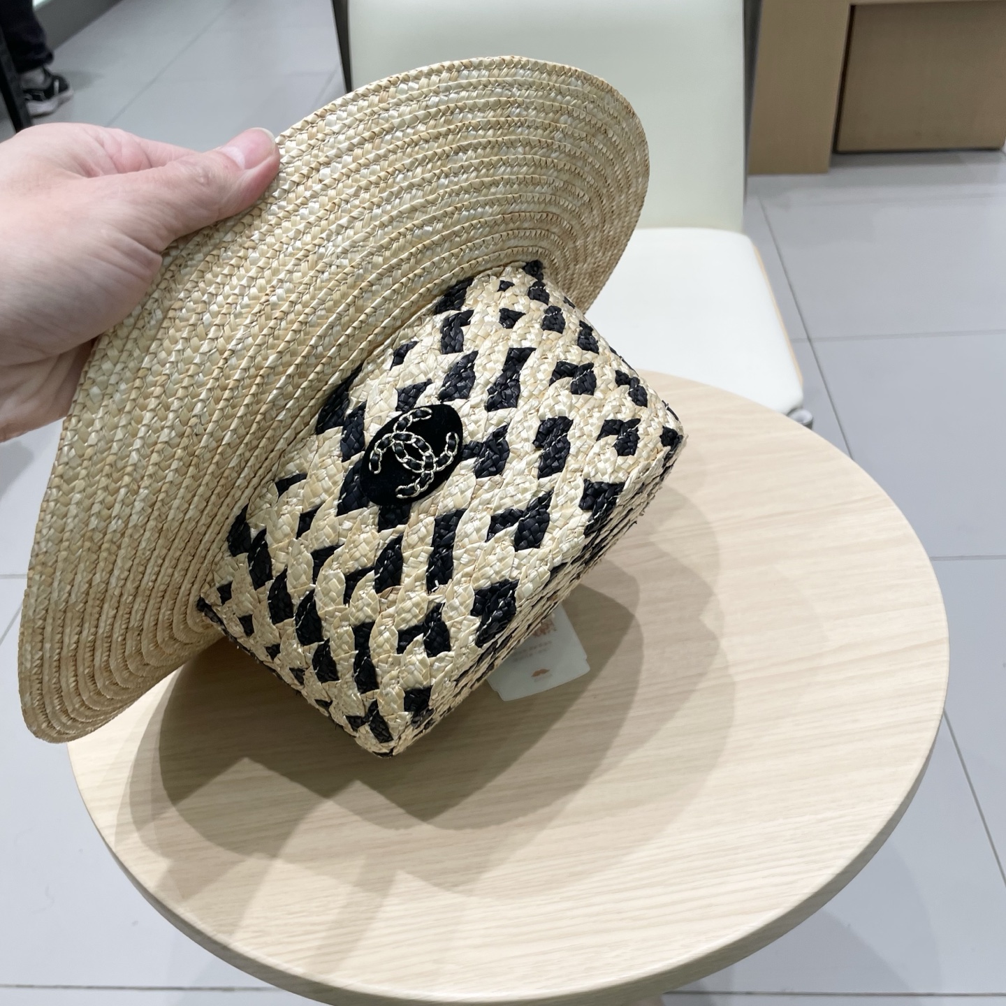  Chanel香奈儿麦秆草帽，拉菲草帽，头围57cm