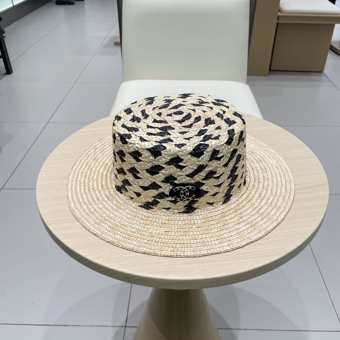  Chanel香奈儿麦秆草帽，拉菲草帽，头围57cm