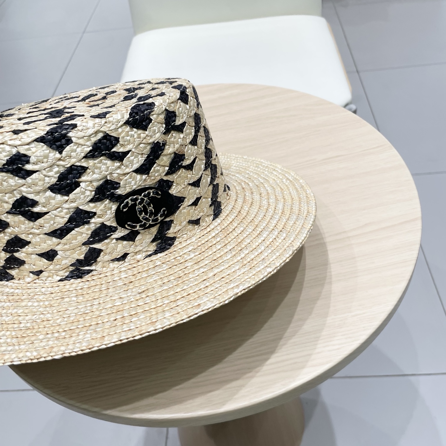  Chanel香奈儿麦秆草帽，拉菲草帽，头围57cm