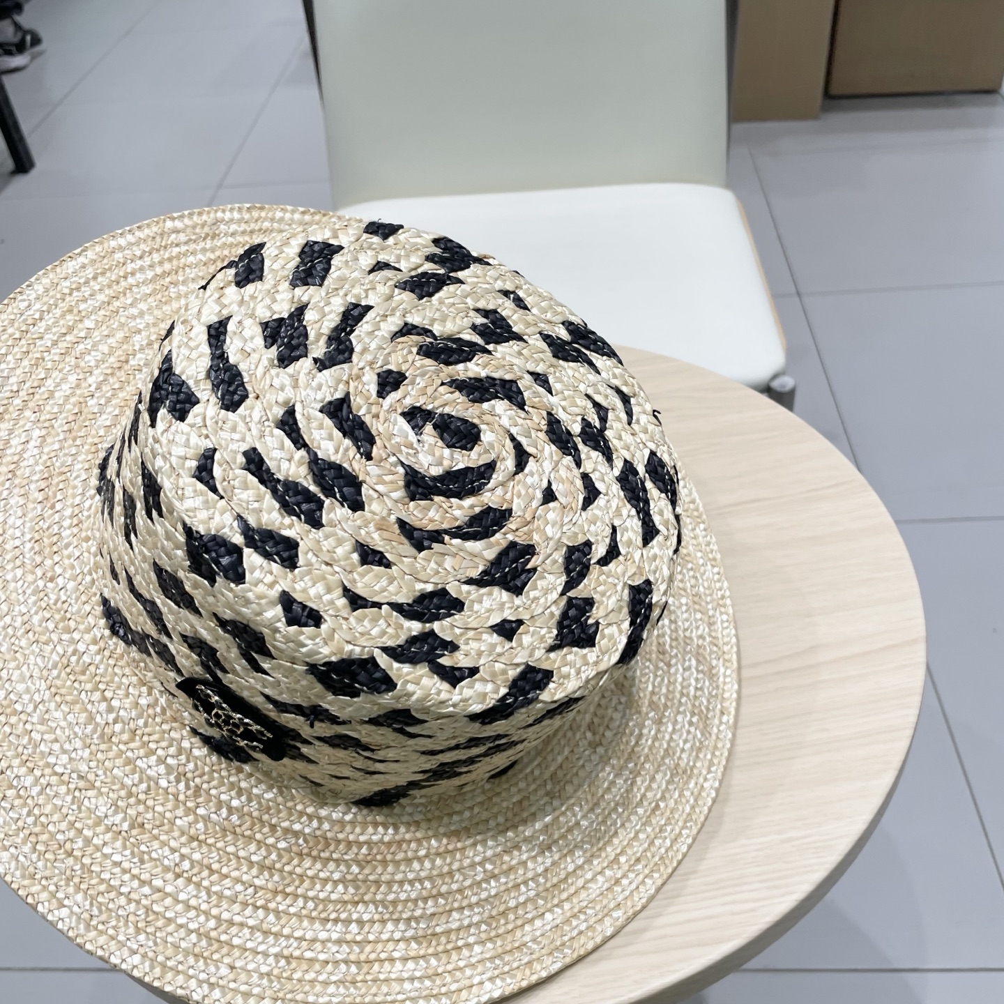  Chanel香奈儿麦秆草帽，拉菲草帽，头围57cm