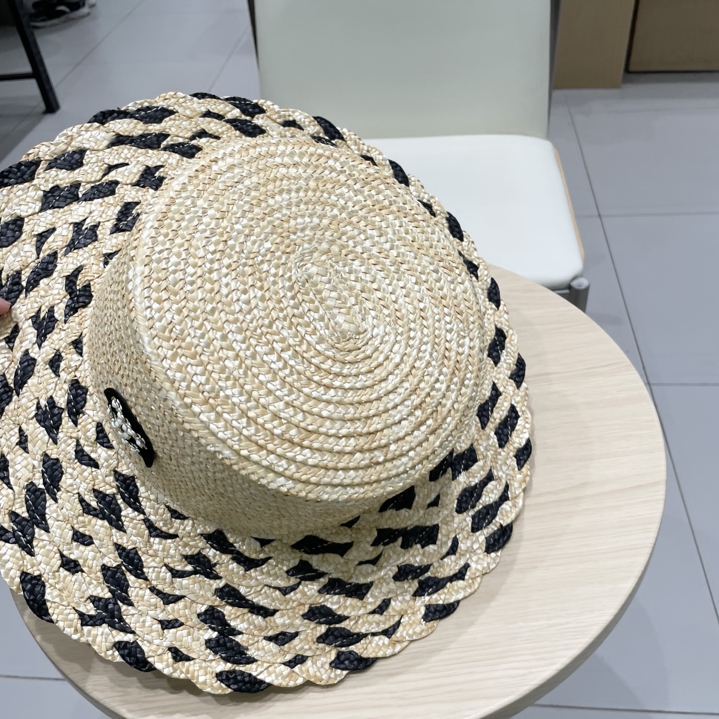  Chanel香奈儿麦秆草帽，拉菲草帽，头围57cm