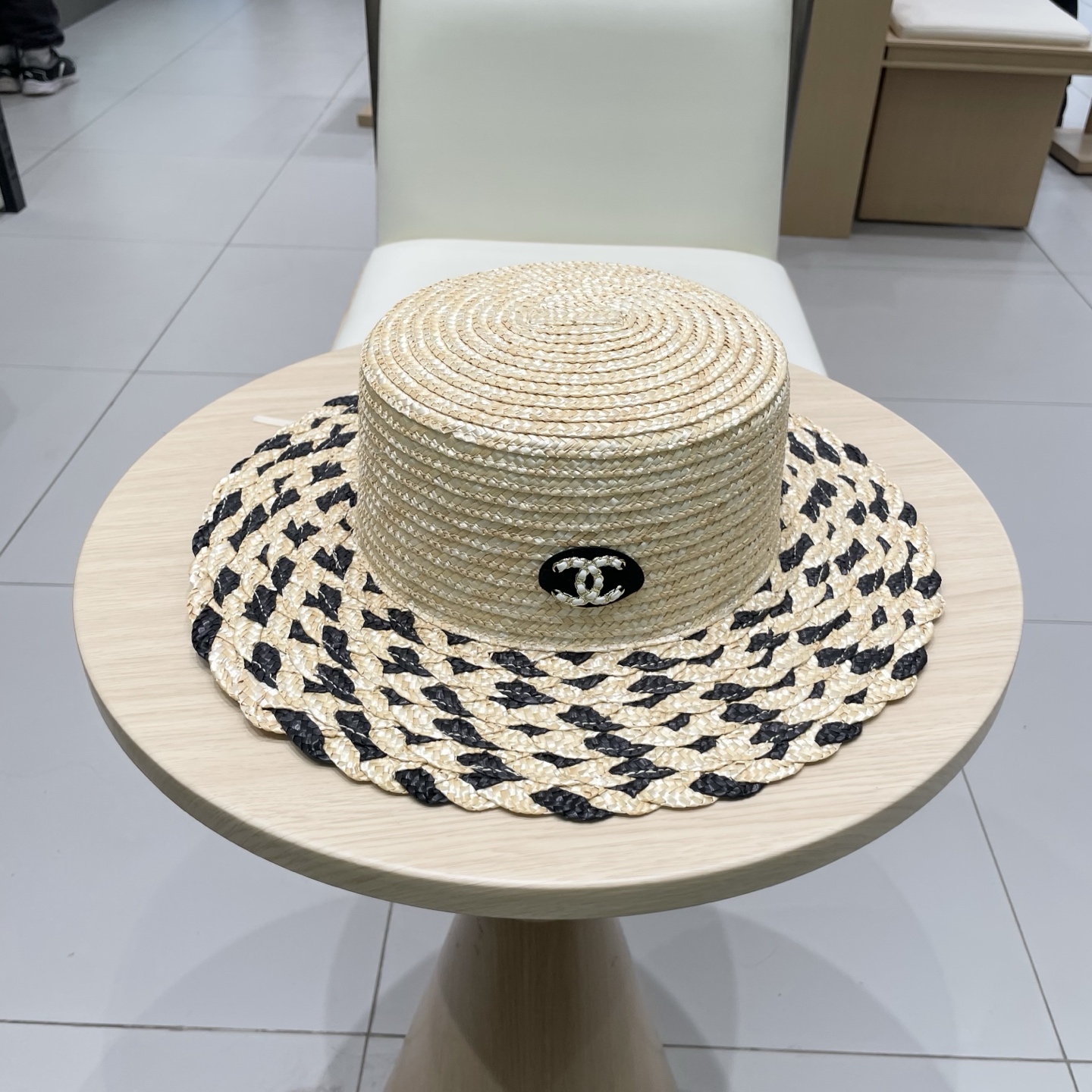  Chanel香奈儿麦秆草帽，拉菲草帽，头围57cm