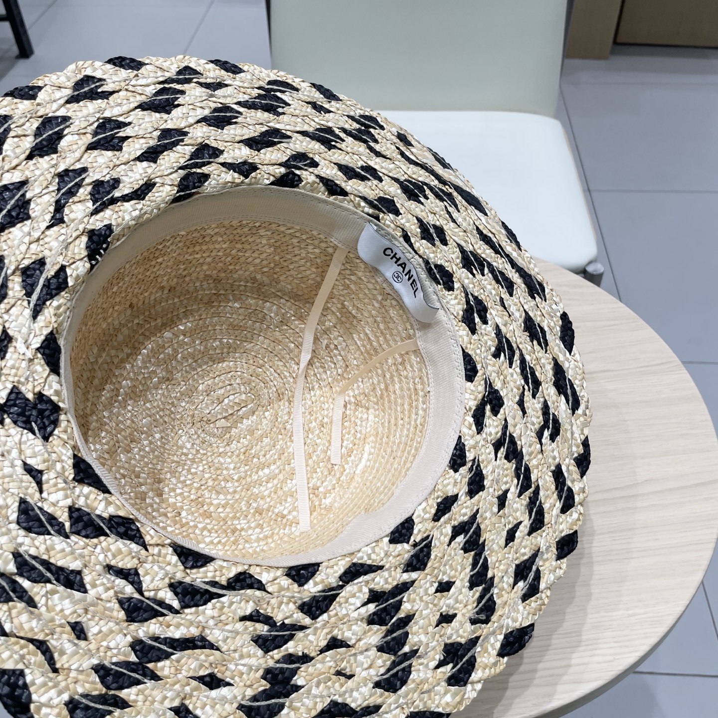  Chanel香奈儿麦秆草帽，拉菲草帽，头围57cm