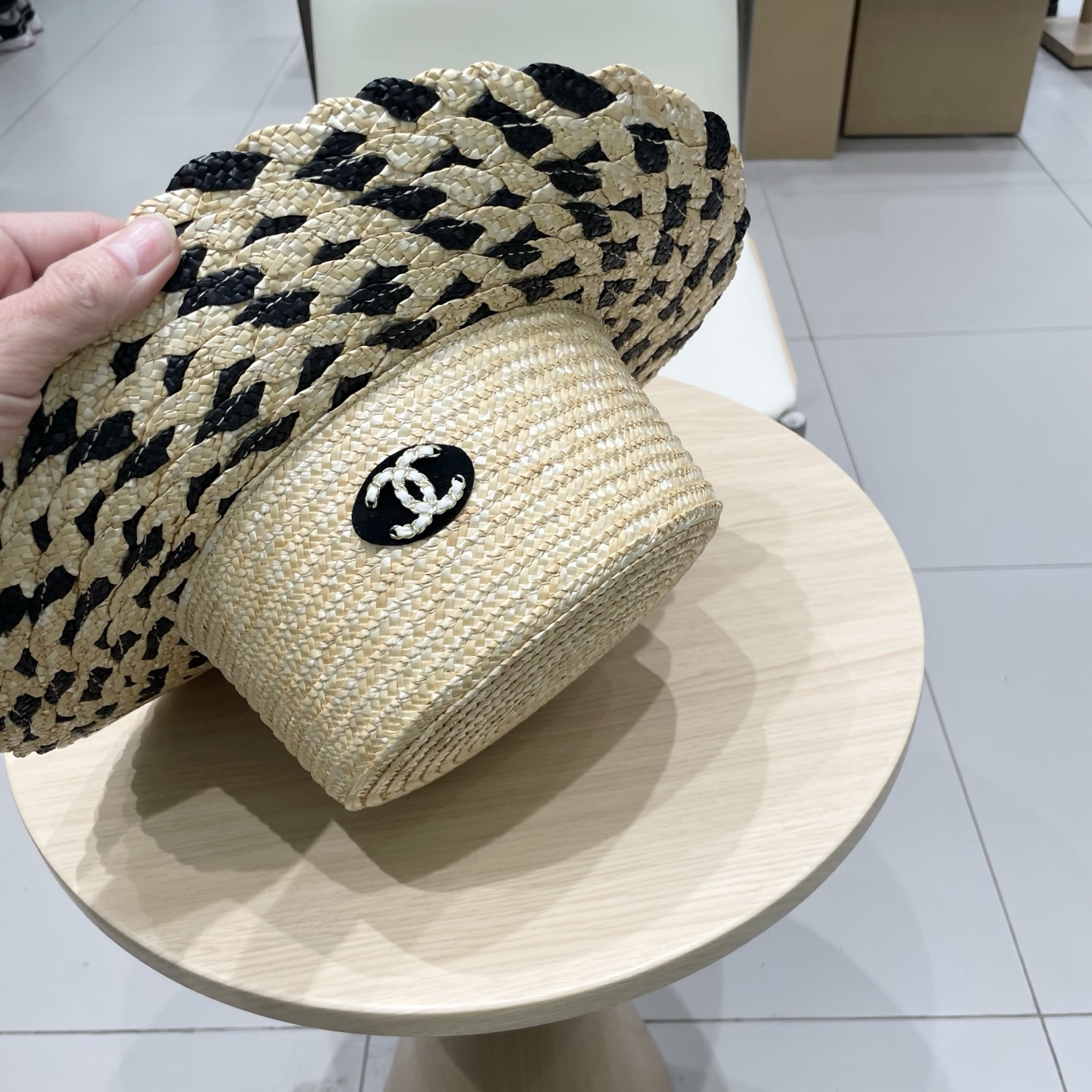  Chanel香奈儿麦秆草帽，拉菲草帽，头围57cm