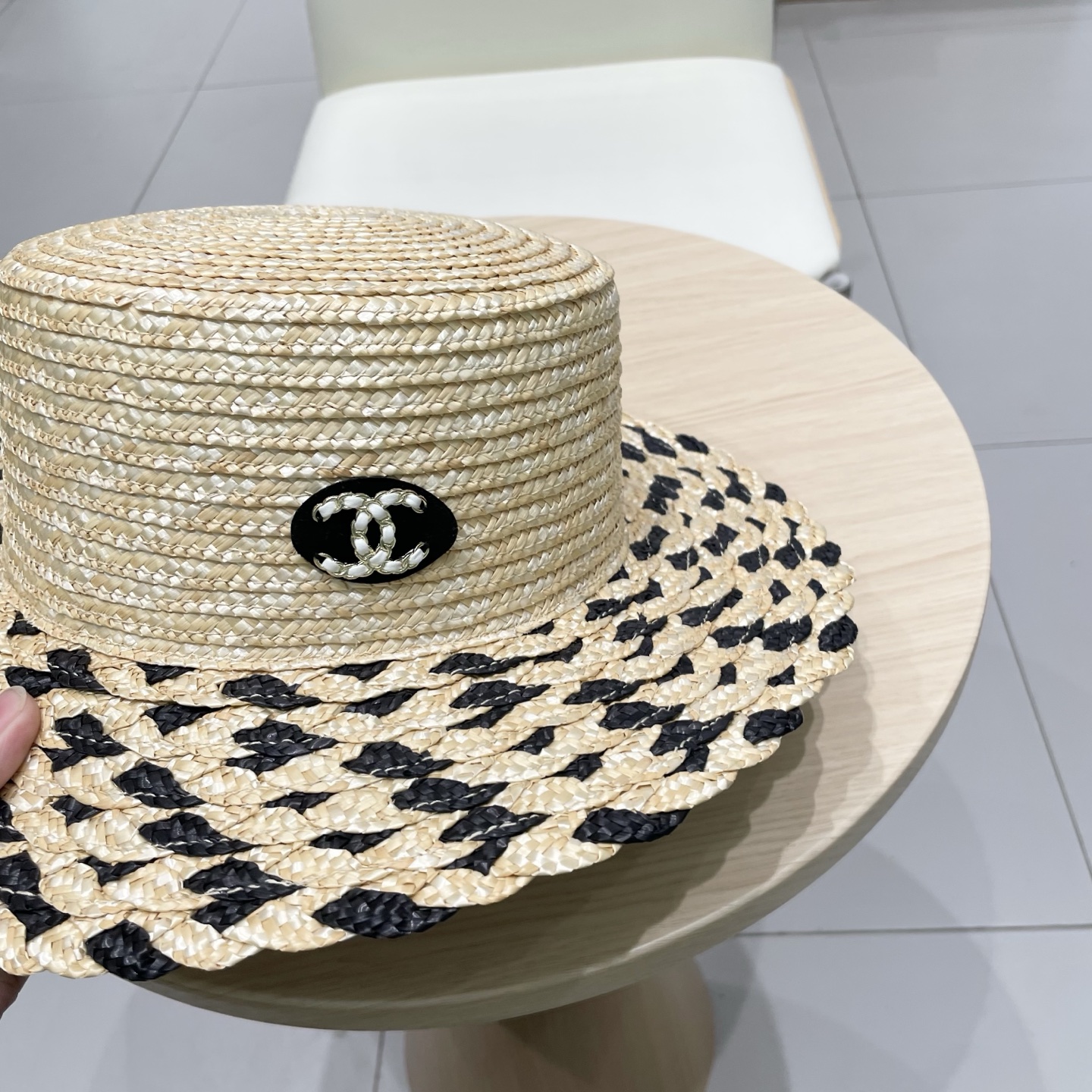 Chanel香奈儿麦秆草帽，拉菲草帽，头围57cm