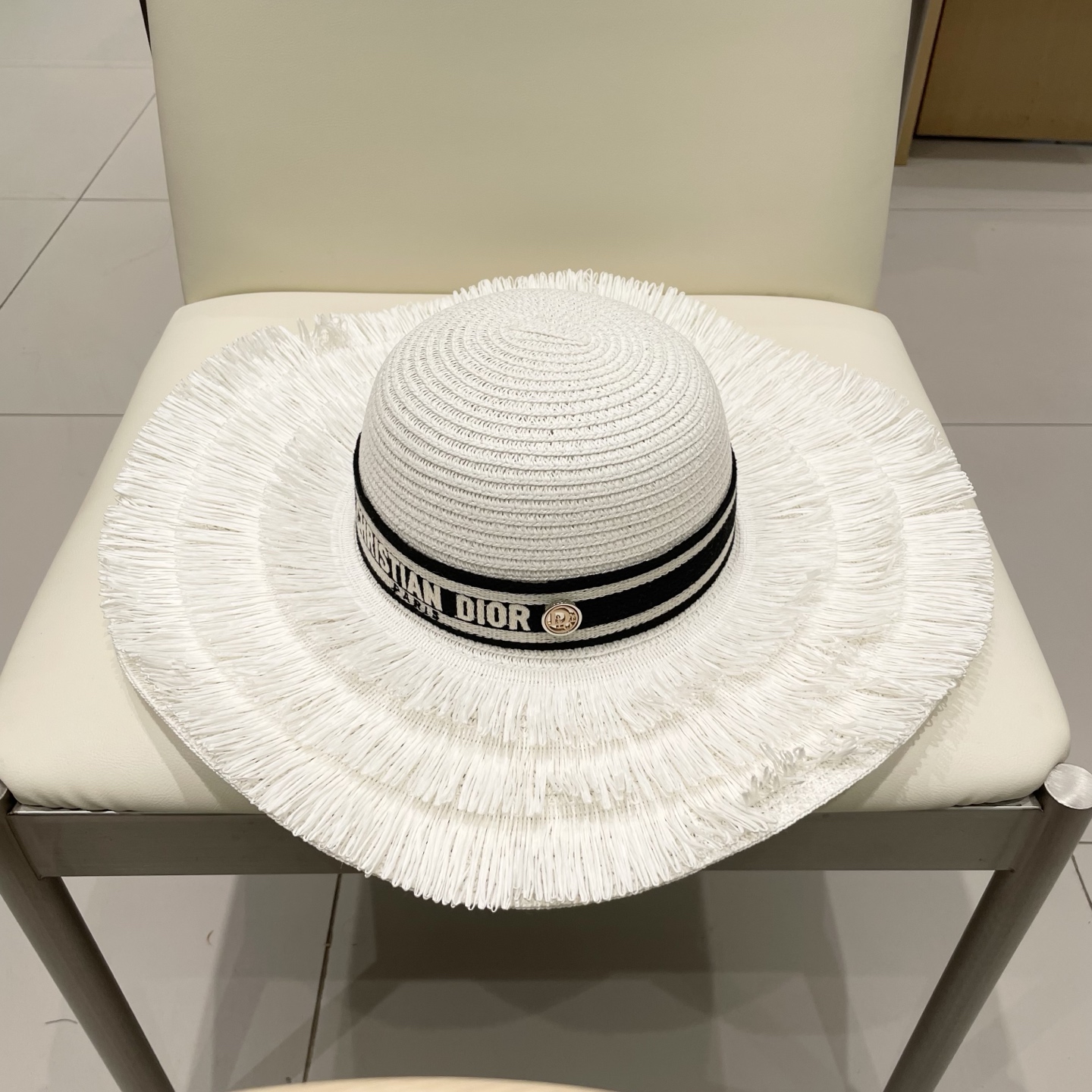  Dior迪奥新款盆帽，流苏名媛风草帽，头围57cm