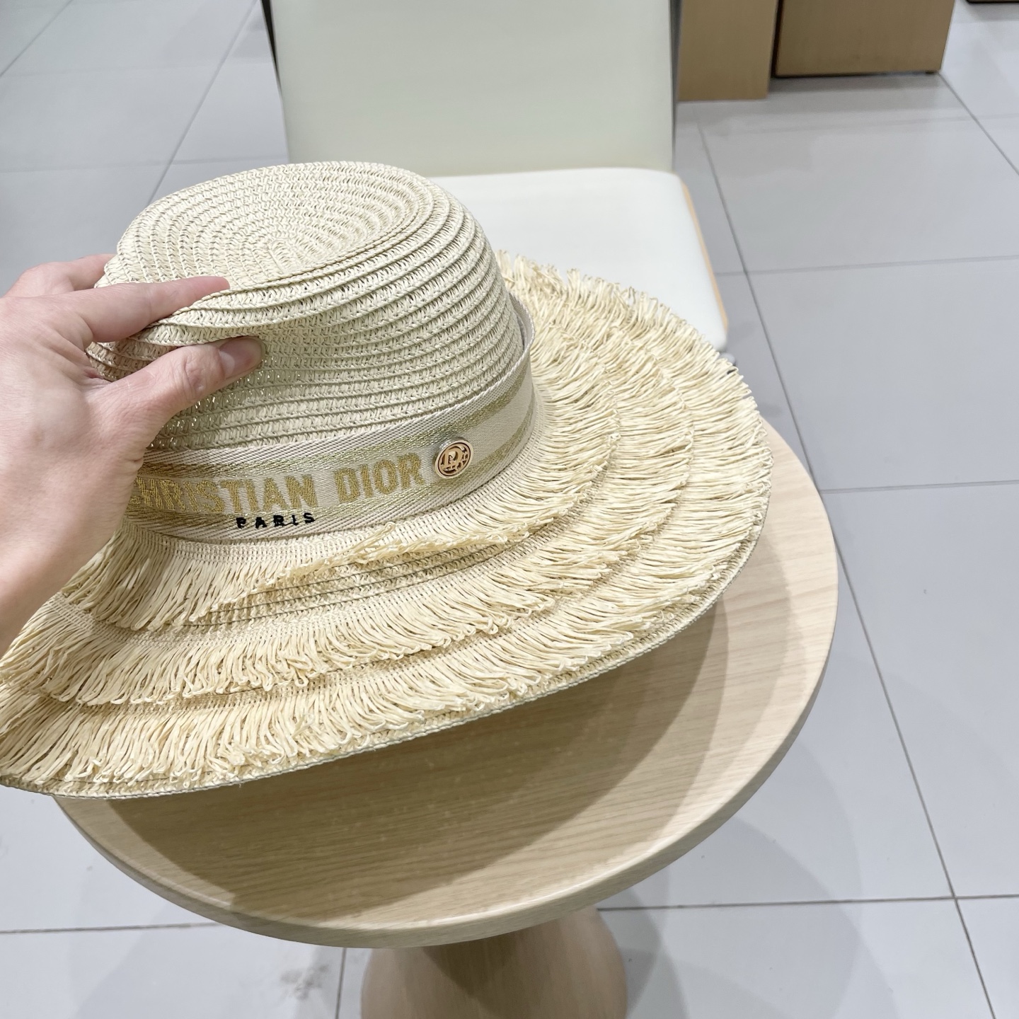  Dior迪奥新款盆帽，流苏名媛风草帽，头围57cm