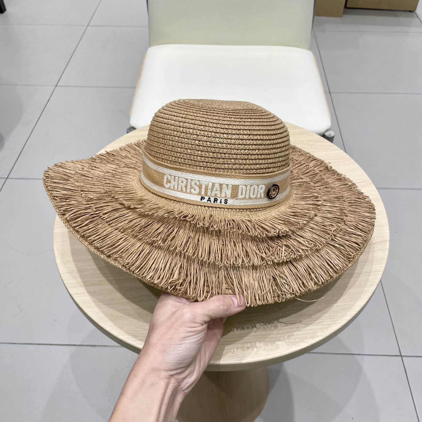  Dior迪奥新款盆帽，流苏名媛风草帽，头围57cm