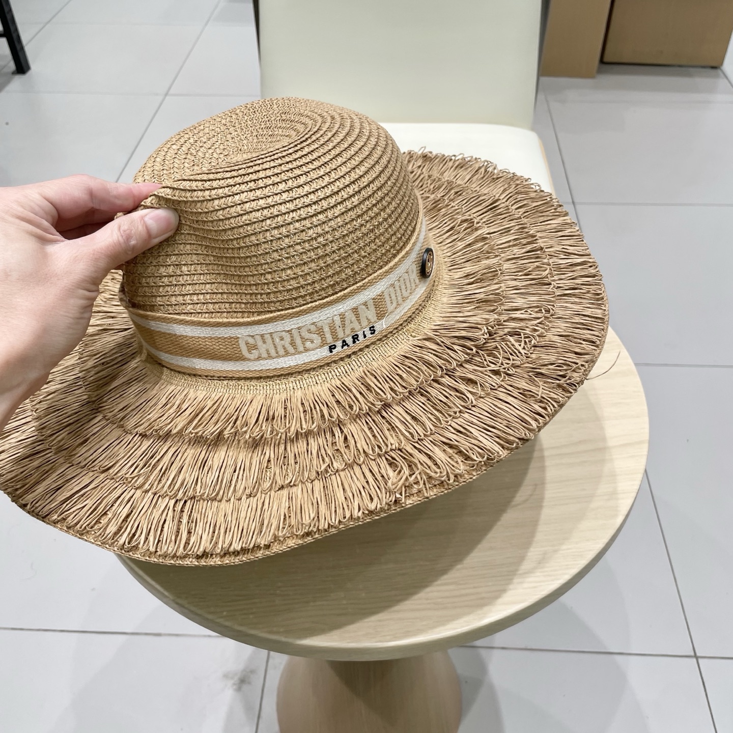  Dior迪奥新款盆帽，流苏名媛风草帽，头围57cm