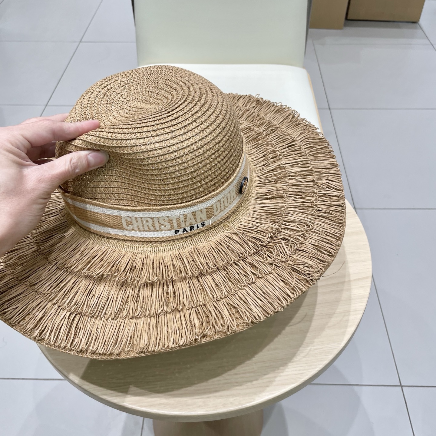  Dior迪奥新款盆帽，流苏名媛风草帽，头围57cm