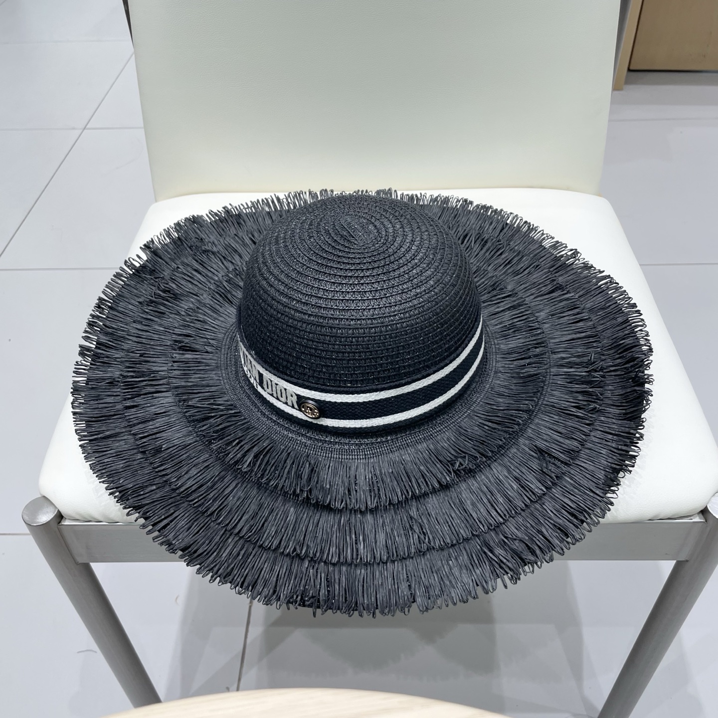  Dior迪奥新款盆帽，流苏名媛风草帽，头围57cm