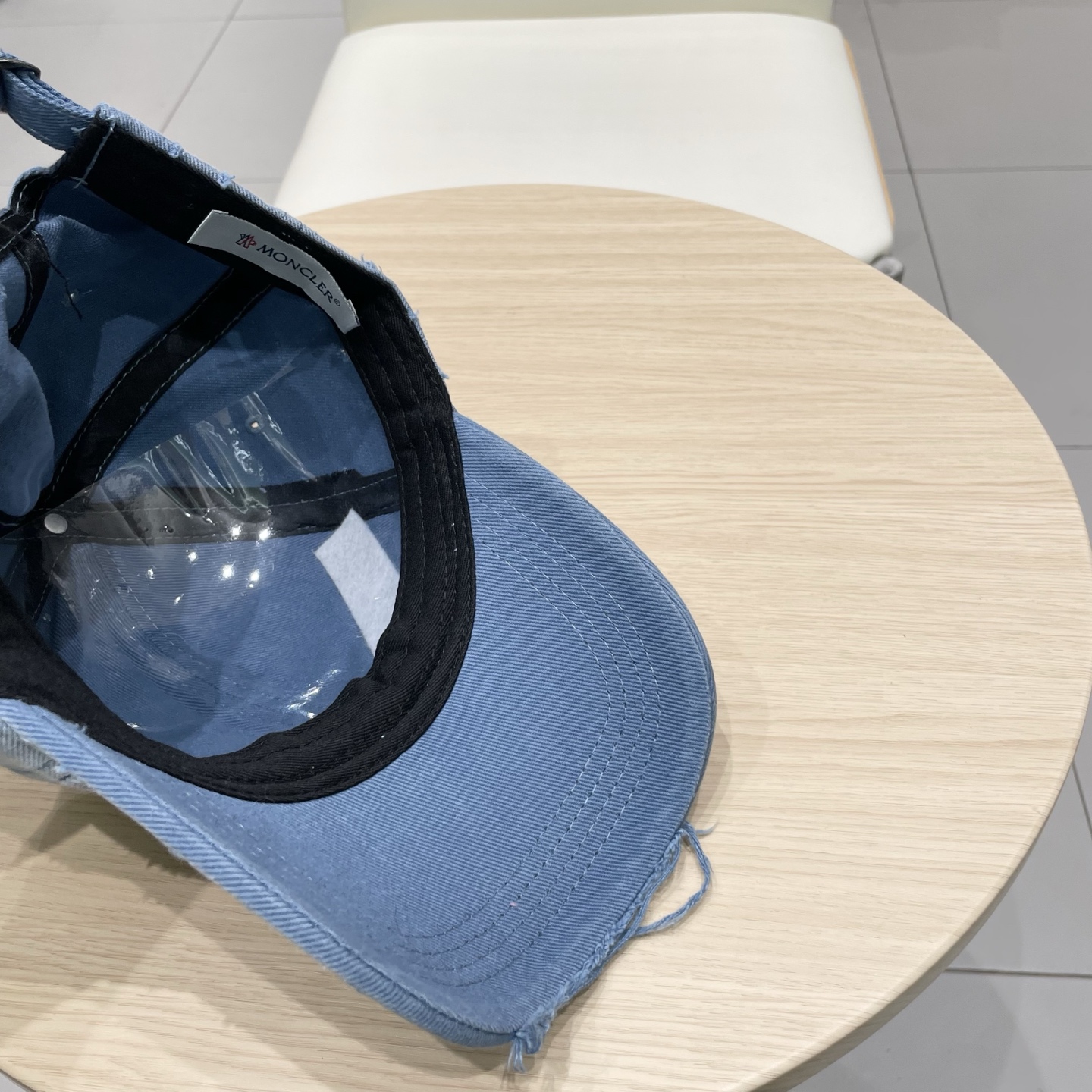 普拉达Prada大头围破洞美式显脸小棒球帽女春夏防晒做旧加深设计感鸭舌帽子男