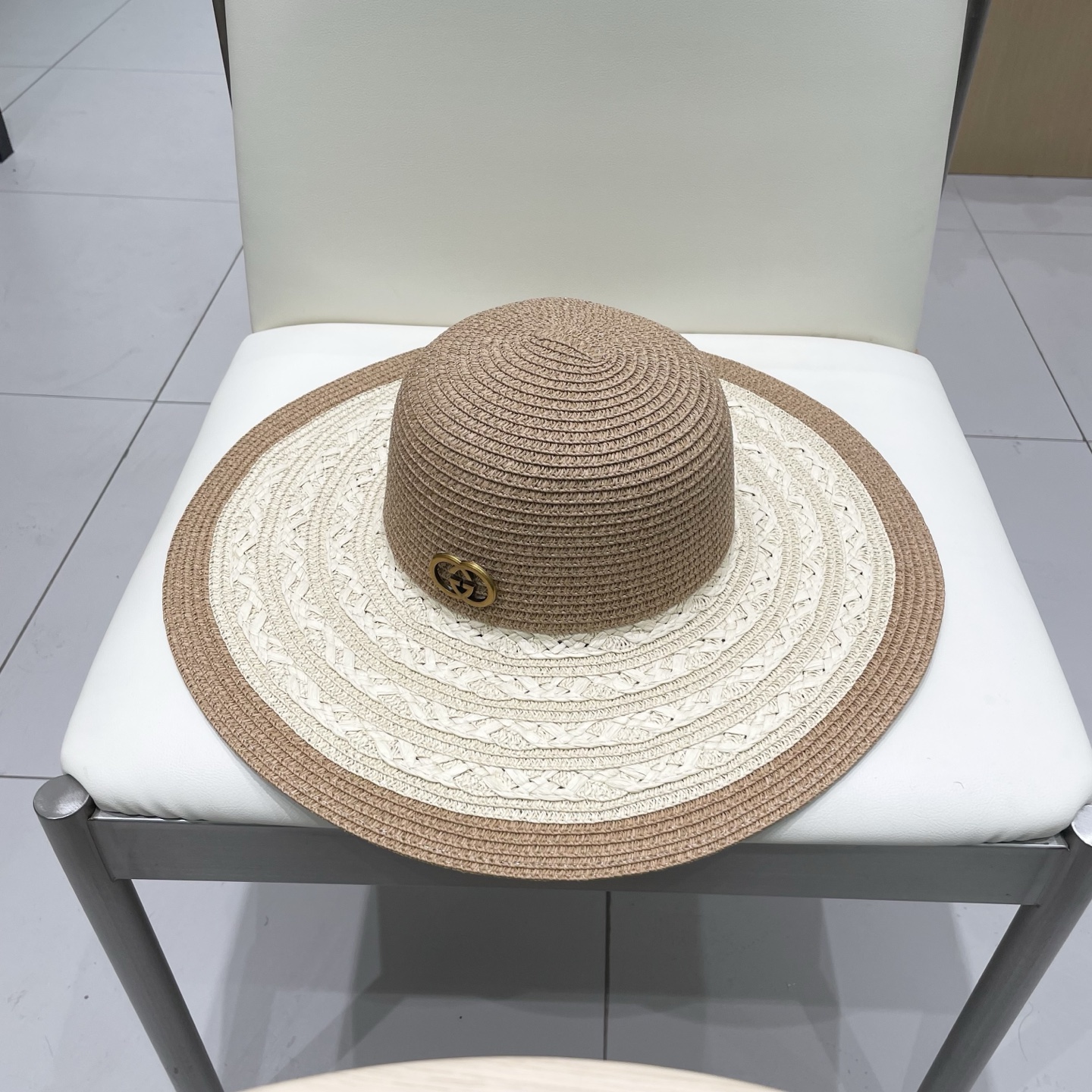  Gucci古奇新款圆顶礼帽草帽子，头围57cm