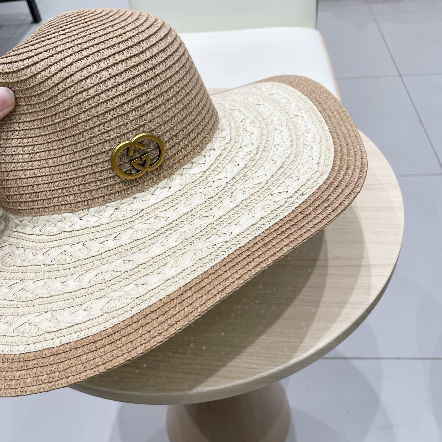  Gucci古奇新款圆顶礼帽草帽子，头围57cm