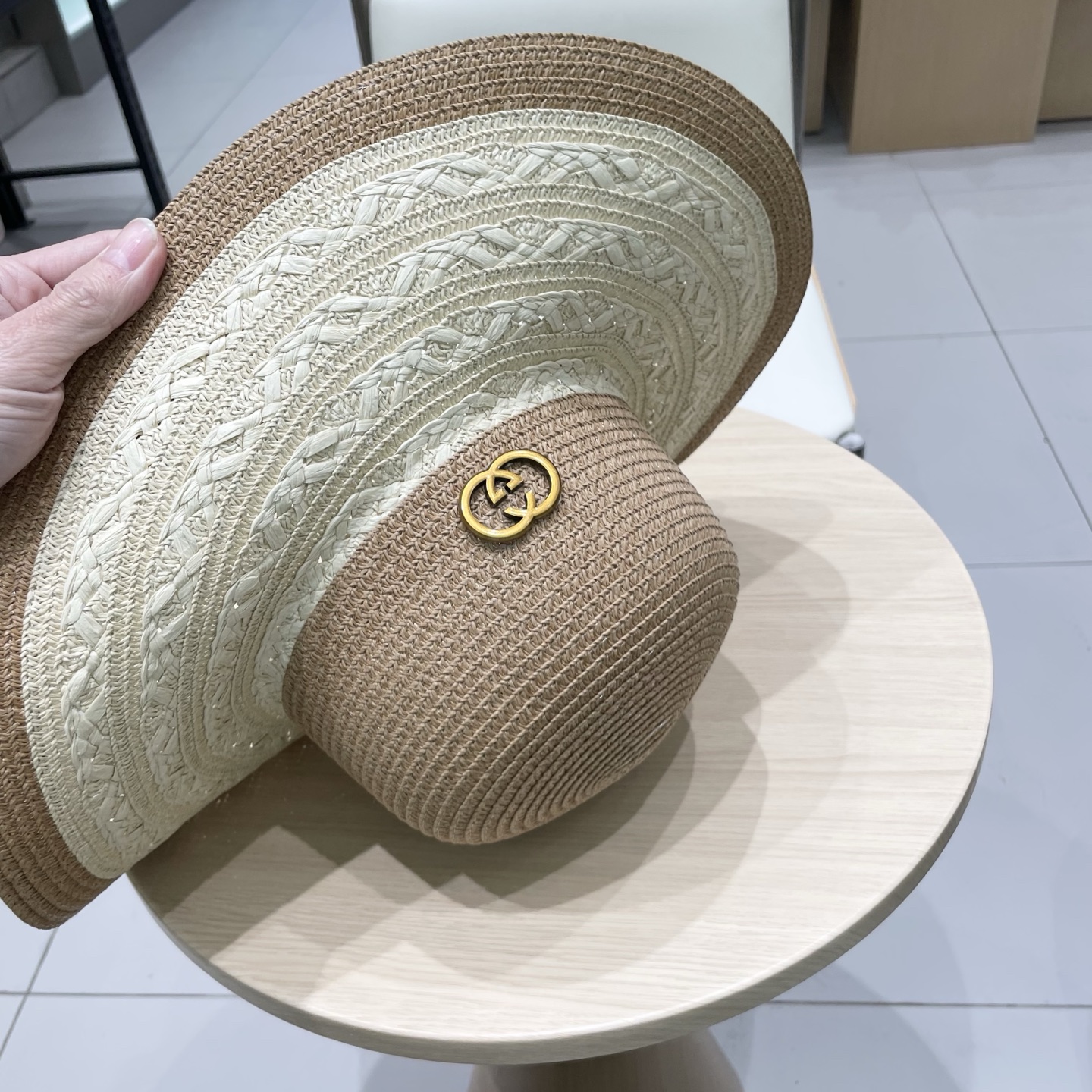  Gucci古奇新款圆顶礼帽草帽子，头围57cm