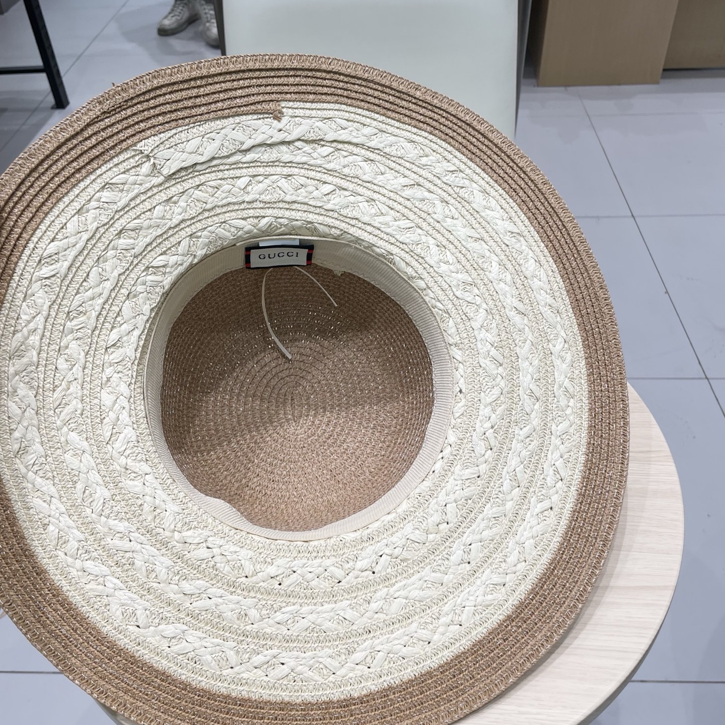  Gucci古奇新款圆顶礼帽草帽子，头围57cm