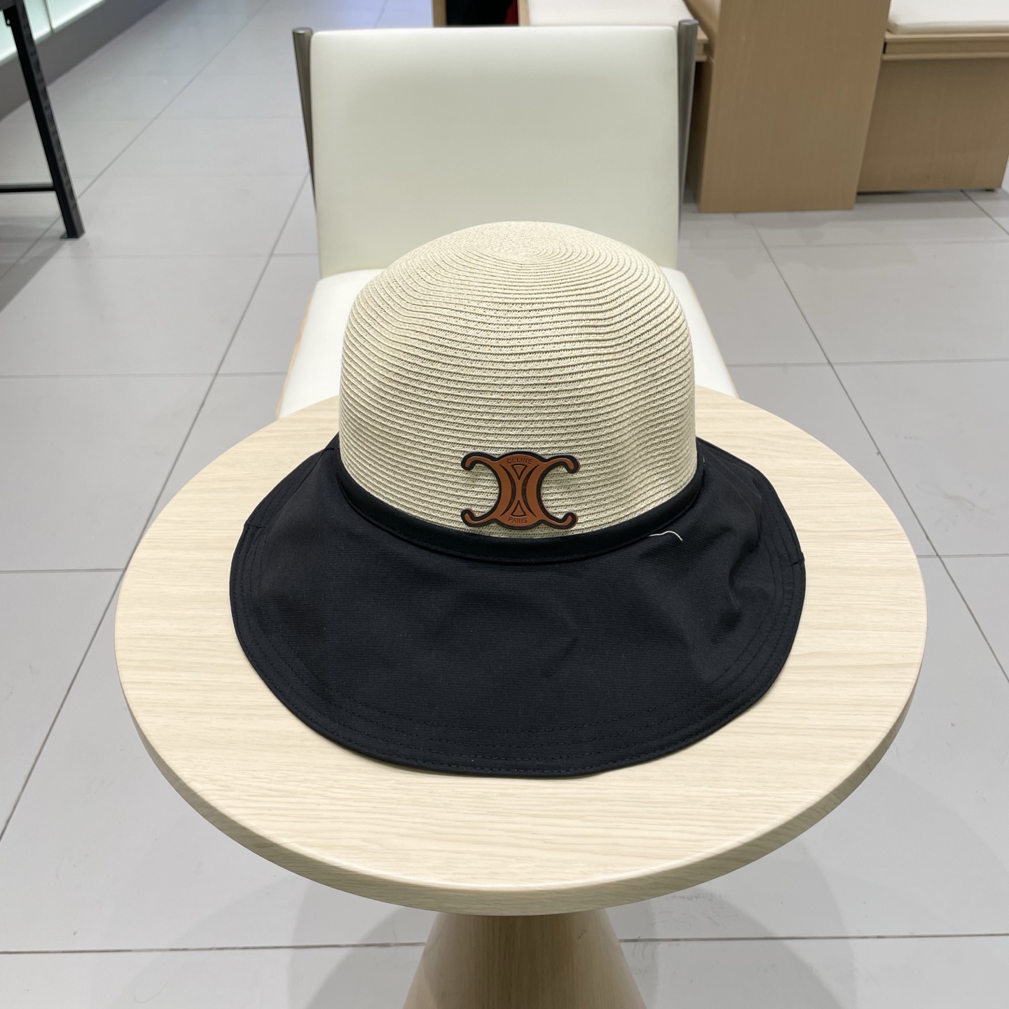  塞琳cellne2025新款韩版蝴蝶结系带渔夫帽子女出游草编遮阳帽显脸小防晒盆帽