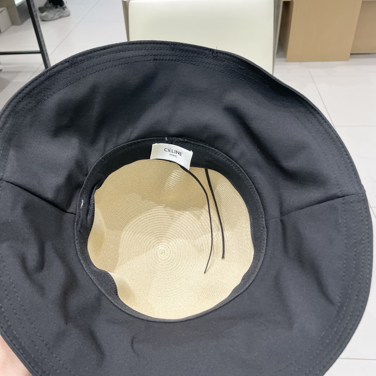  塞琳cellne2025新款韩版蝴蝶结系带渔夫帽子女出游草编遮阳帽显脸小防晒盆帽