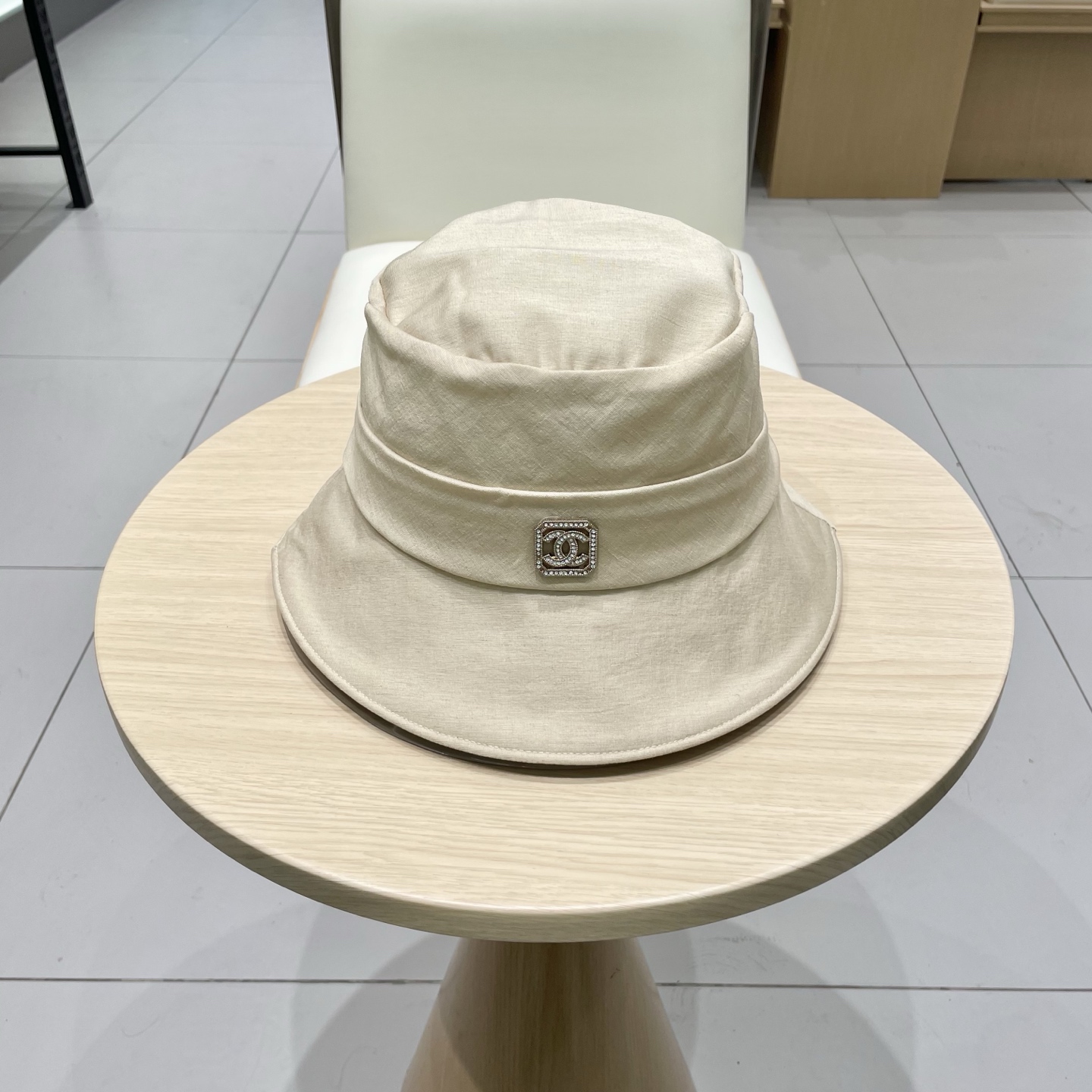  Chanel香奈儿遮阳渔夫帽，可折叠，头围57cm