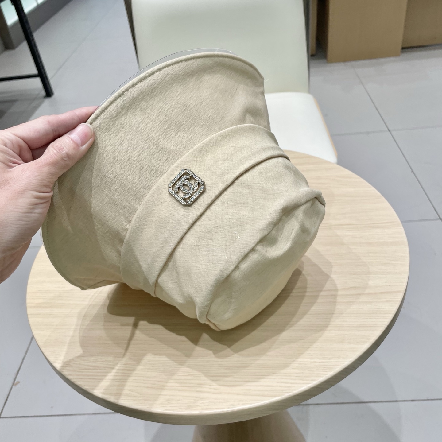  Chanel香奈儿遮阳渔夫帽，可折叠，头围57cm