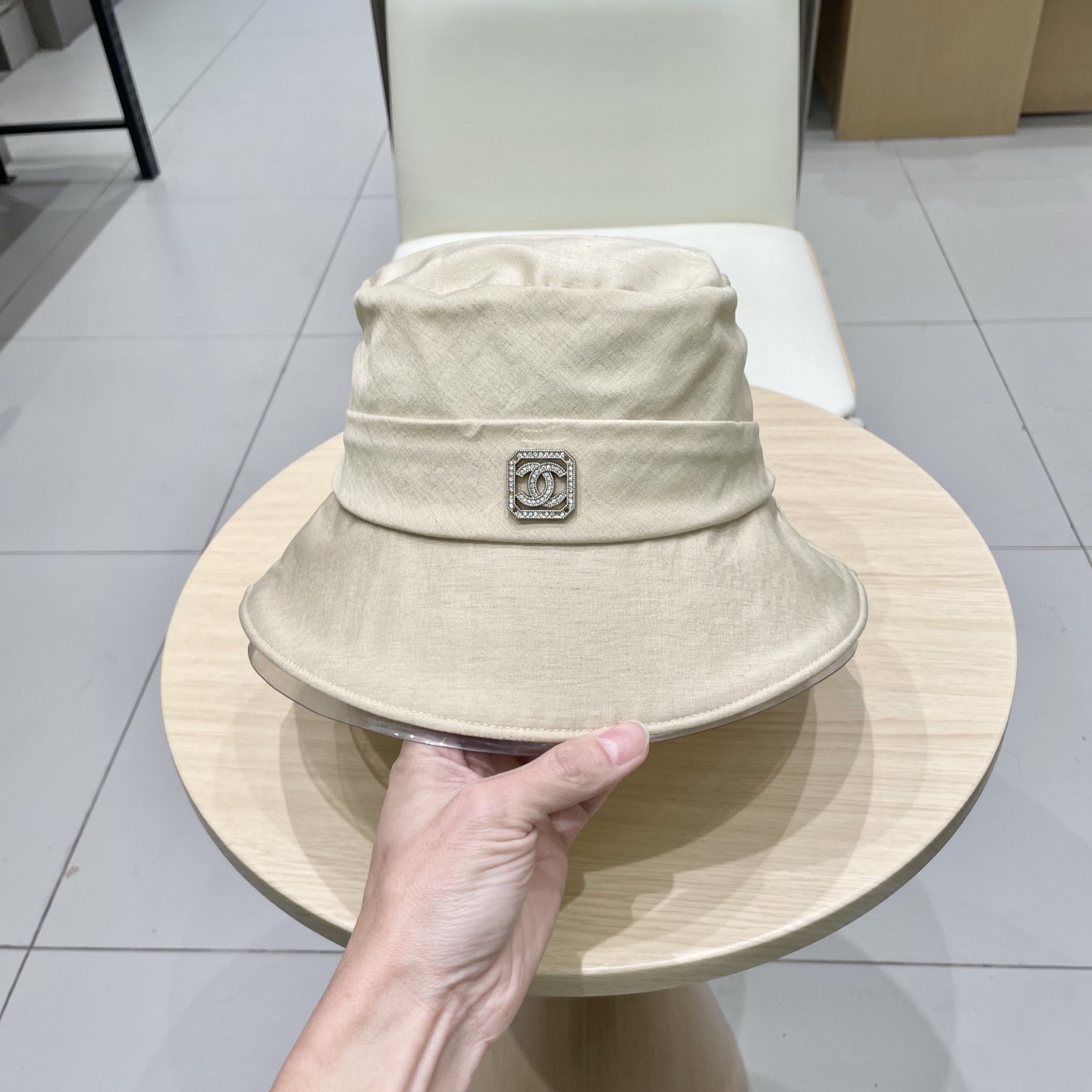  Chanel香奈儿遮阳渔夫帽，可折叠，头围57cm