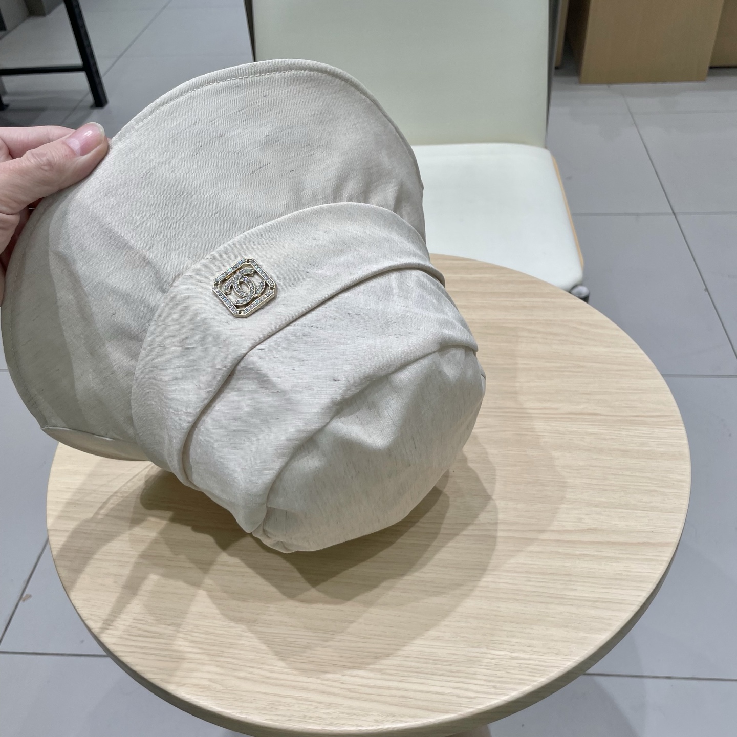  Chanel香奈儿遮阳渔夫帽，可折叠，头围57cm