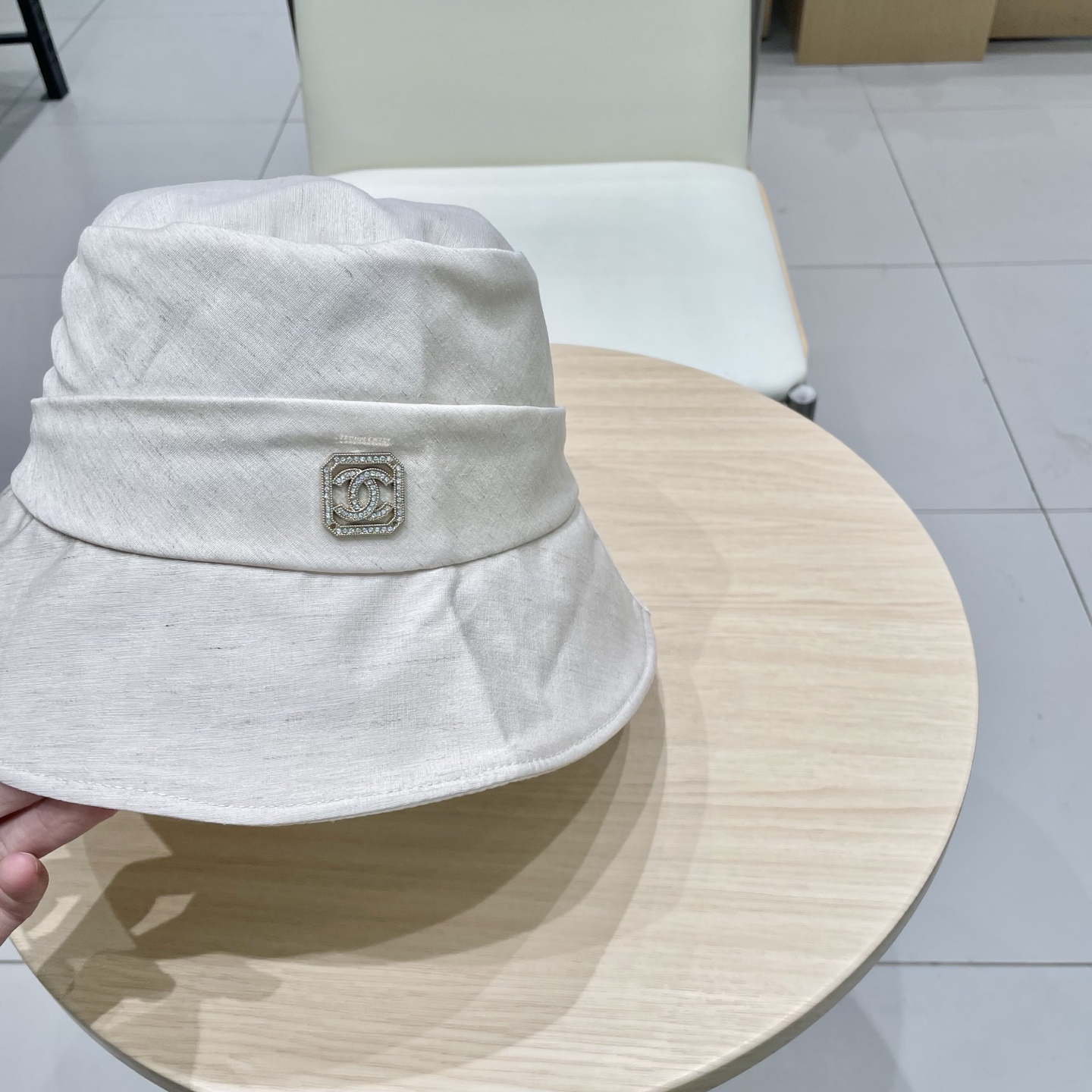  Chanel香奈儿遮阳渔夫帽，可折叠，头围57cm