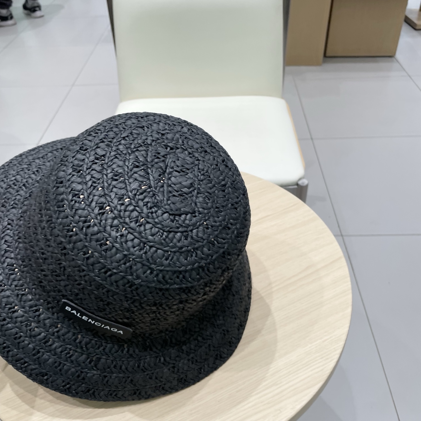  巴黎世家镂空圆顶礼帽，遮阳草帽，头围57cm