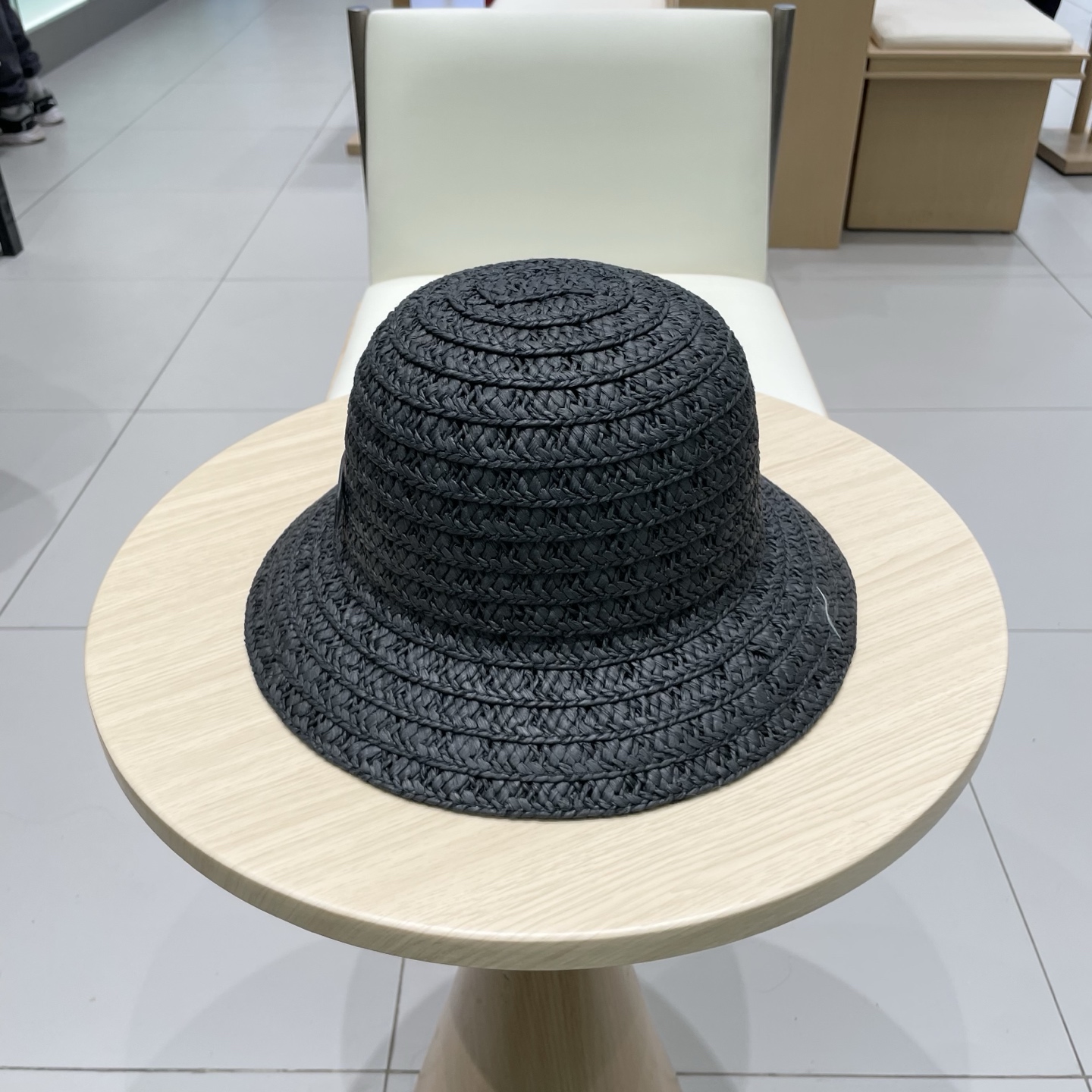  巴黎世家镂空圆顶礼帽，遮阳草帽，头围57cm