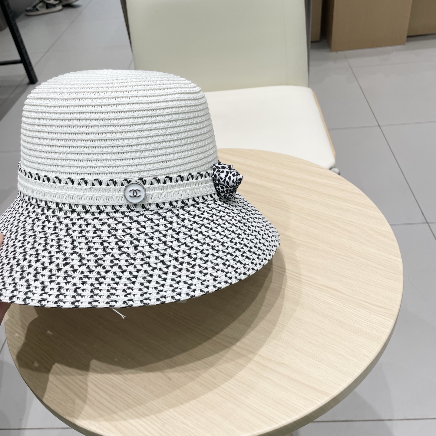  Chanel香奈儿法式帽女夏季大檐防晒帽海边度假沙滩帽草编折叠太阳帽