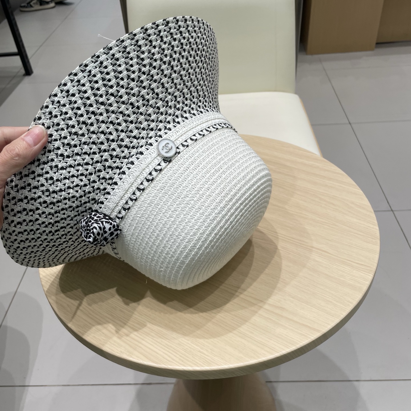  Chanel香奈儿法式帽女夏季大檐防晒帽海边度假沙滩帽草编折叠太阳帽