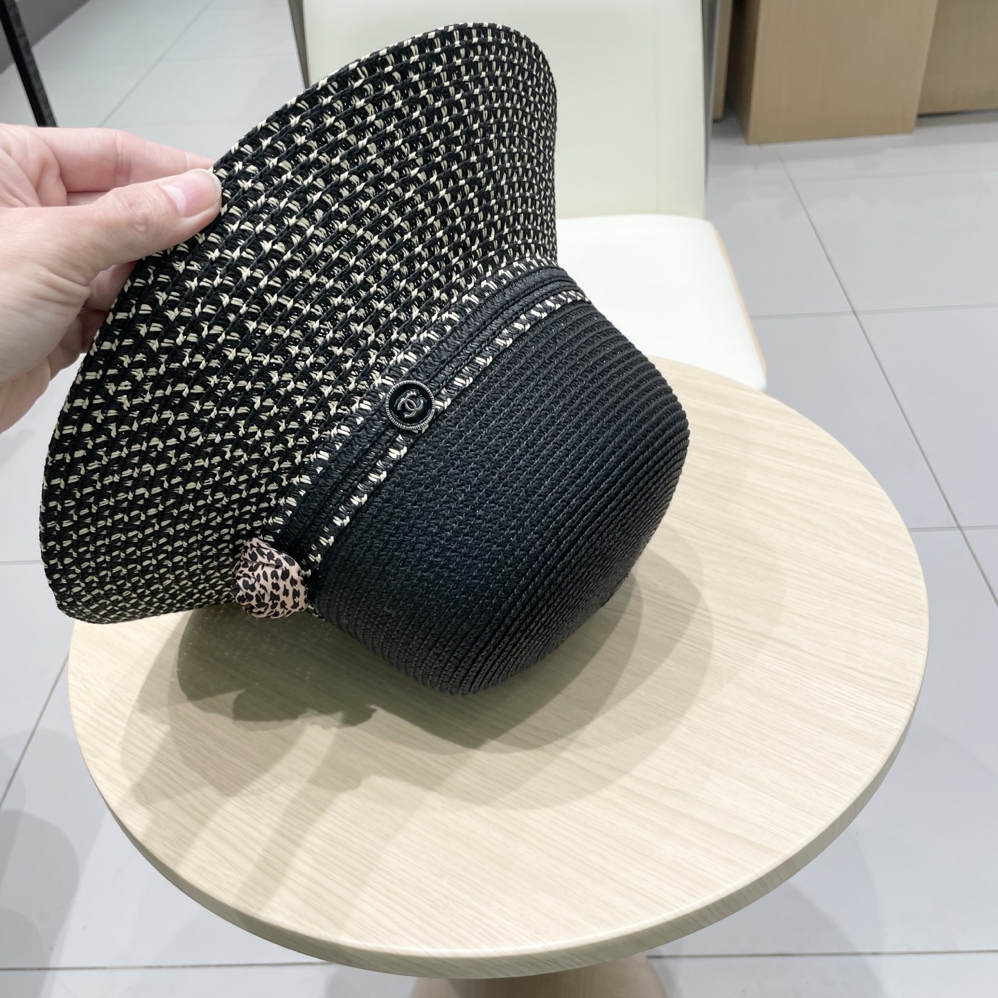  Chanel香奈儿法式帽女夏季大檐防晒帽海边度假沙滩帽草编折叠太阳帽