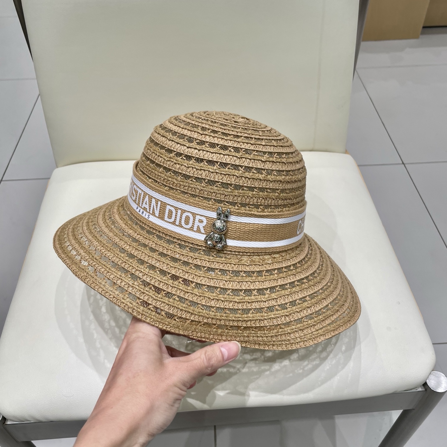   迪奥 Dior草帽，名媛风盆帽，高级细草制作，高端定制，头围57cm