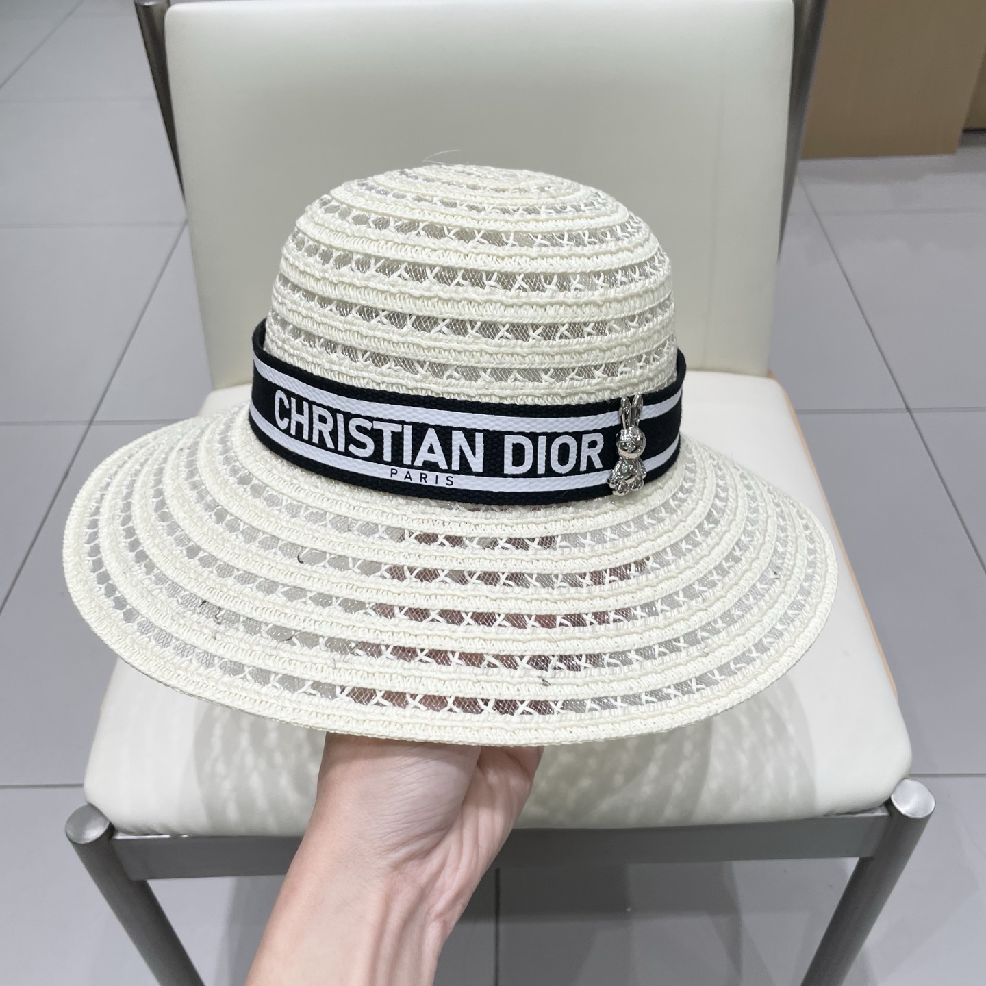   迪奥 Dior草帽，名媛风盆帽，高级细草制作，高端定制，头围57cm